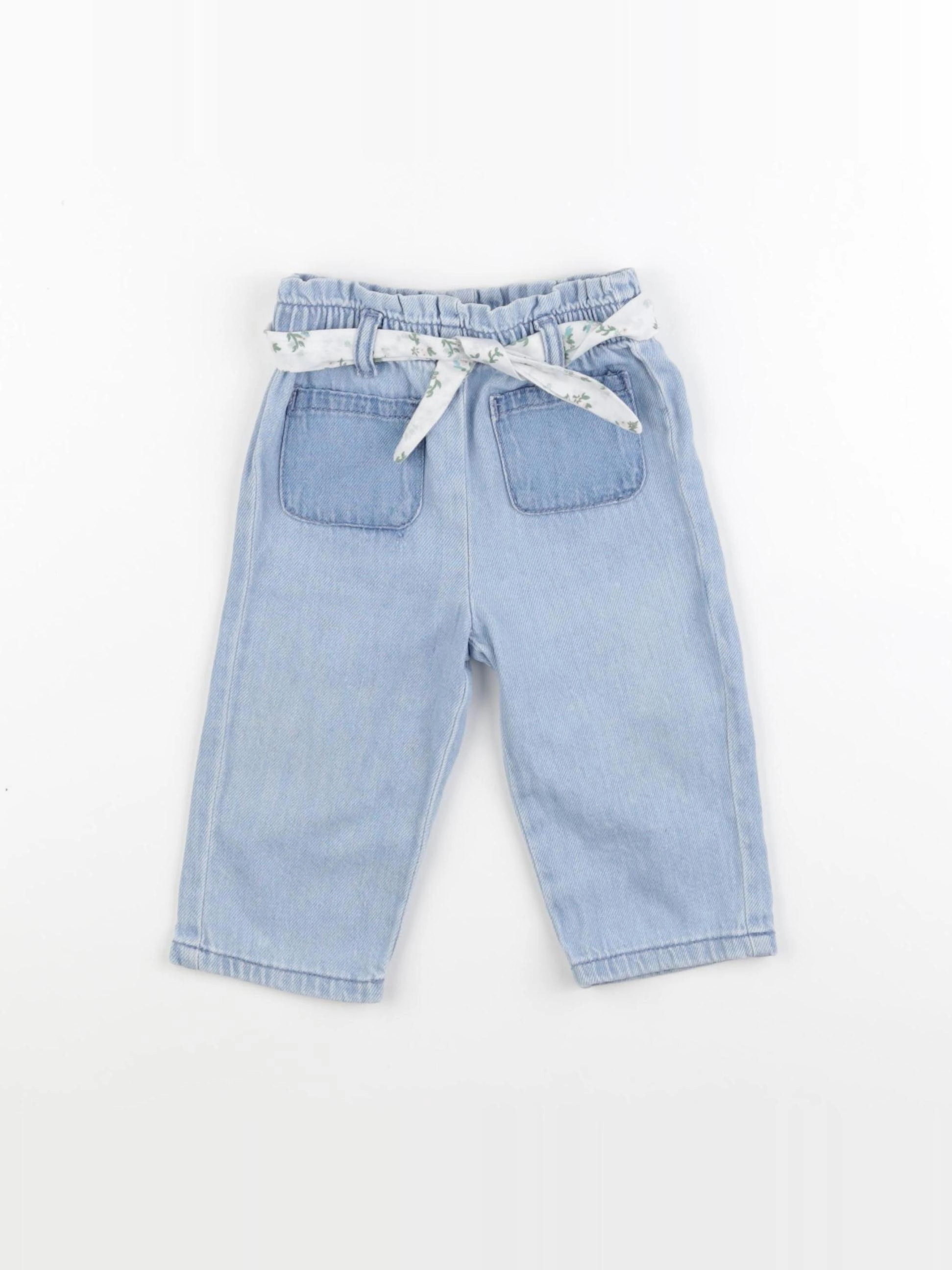 Vertbaudet - pantalon bleu - 12 mois