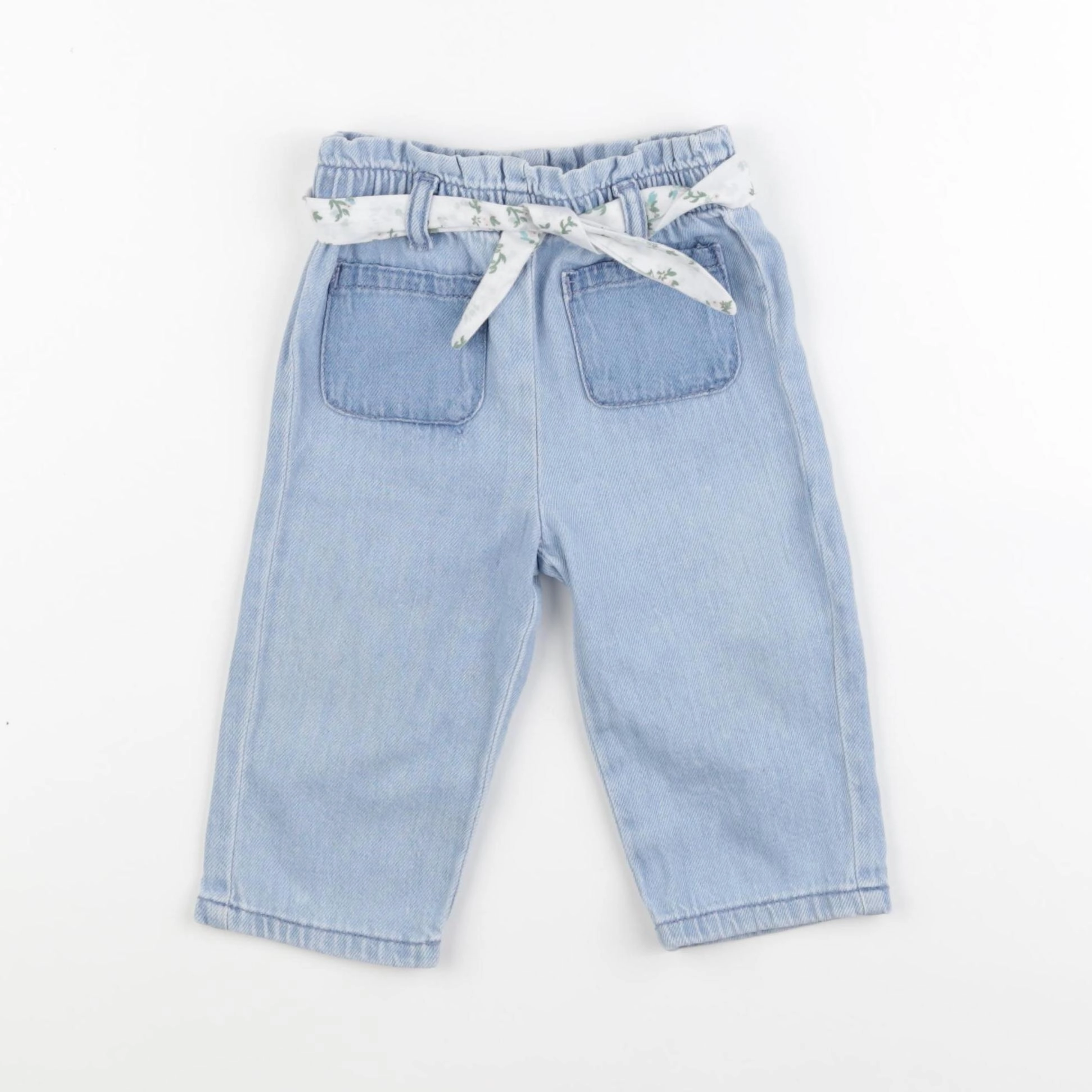 Vertbaudet - pantalon bleu - 12 mois