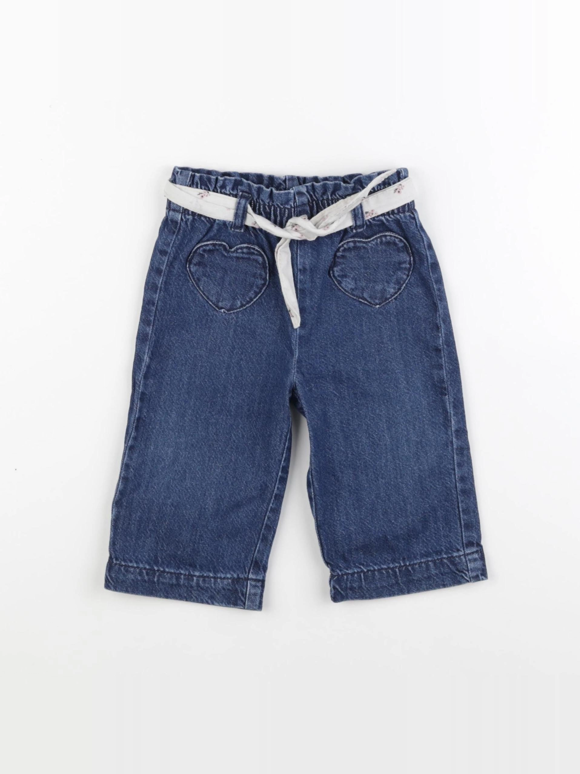 Vertbaudet - pantalon bleu - 12 mois