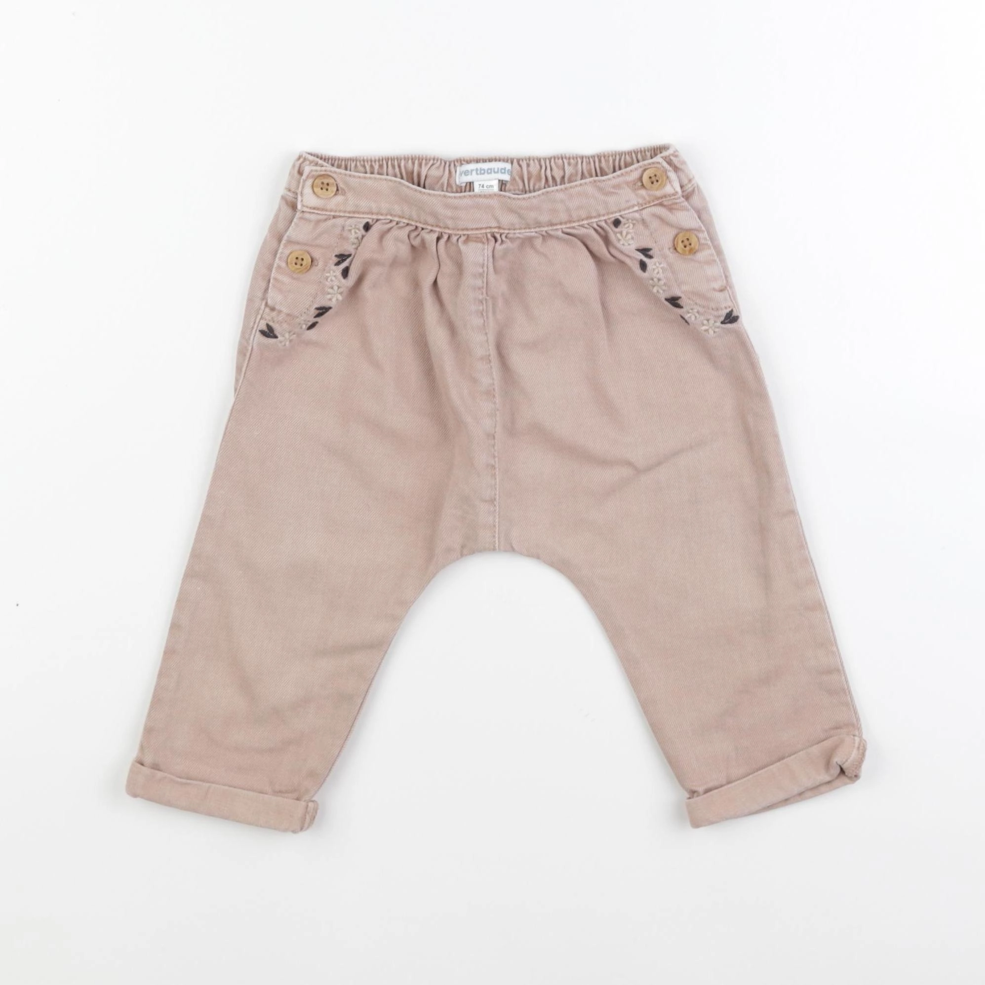 Vertbaudet - pantalon rose - 12 mois