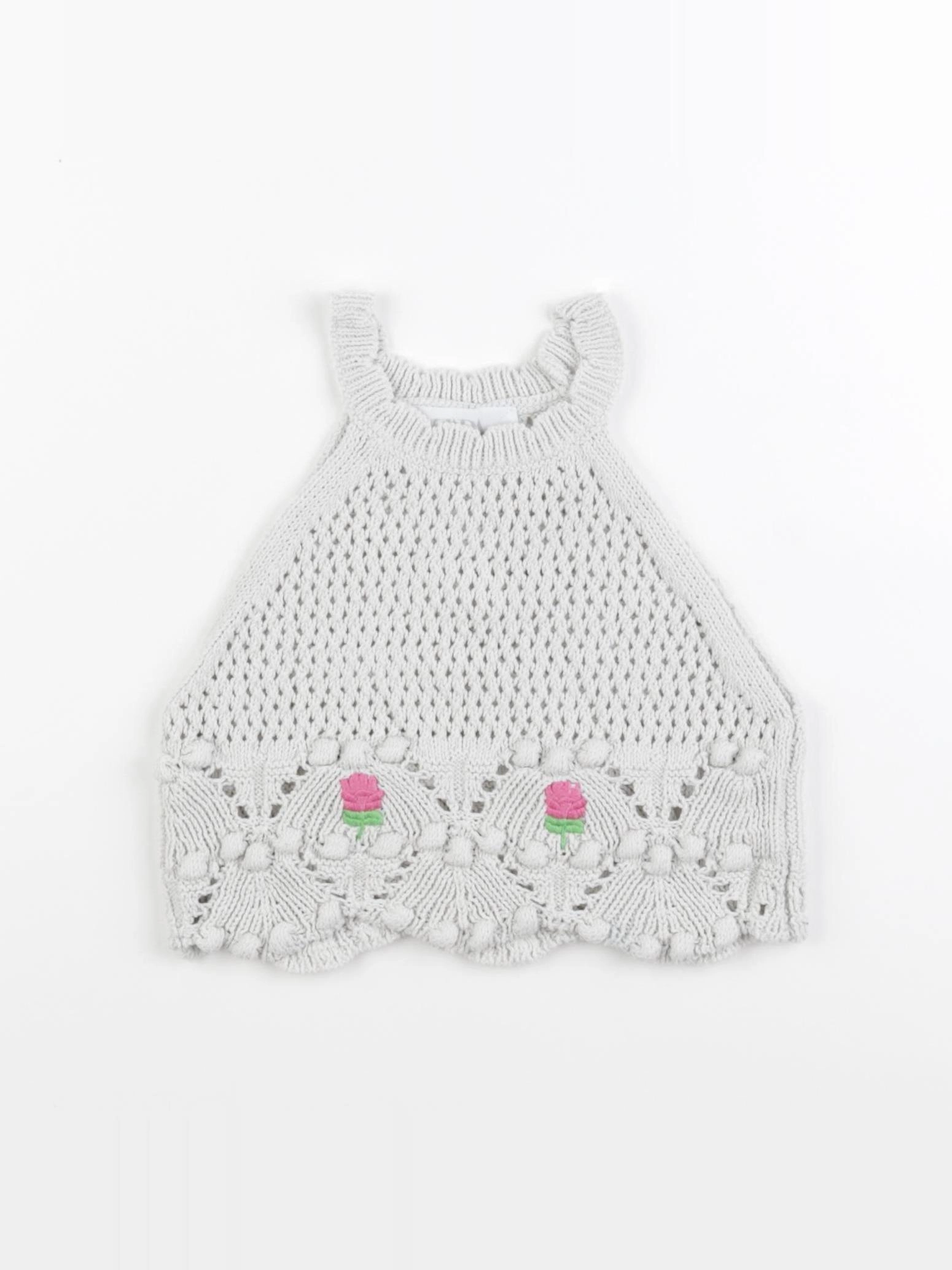 Zara - top crochet vert - 8/9 ans