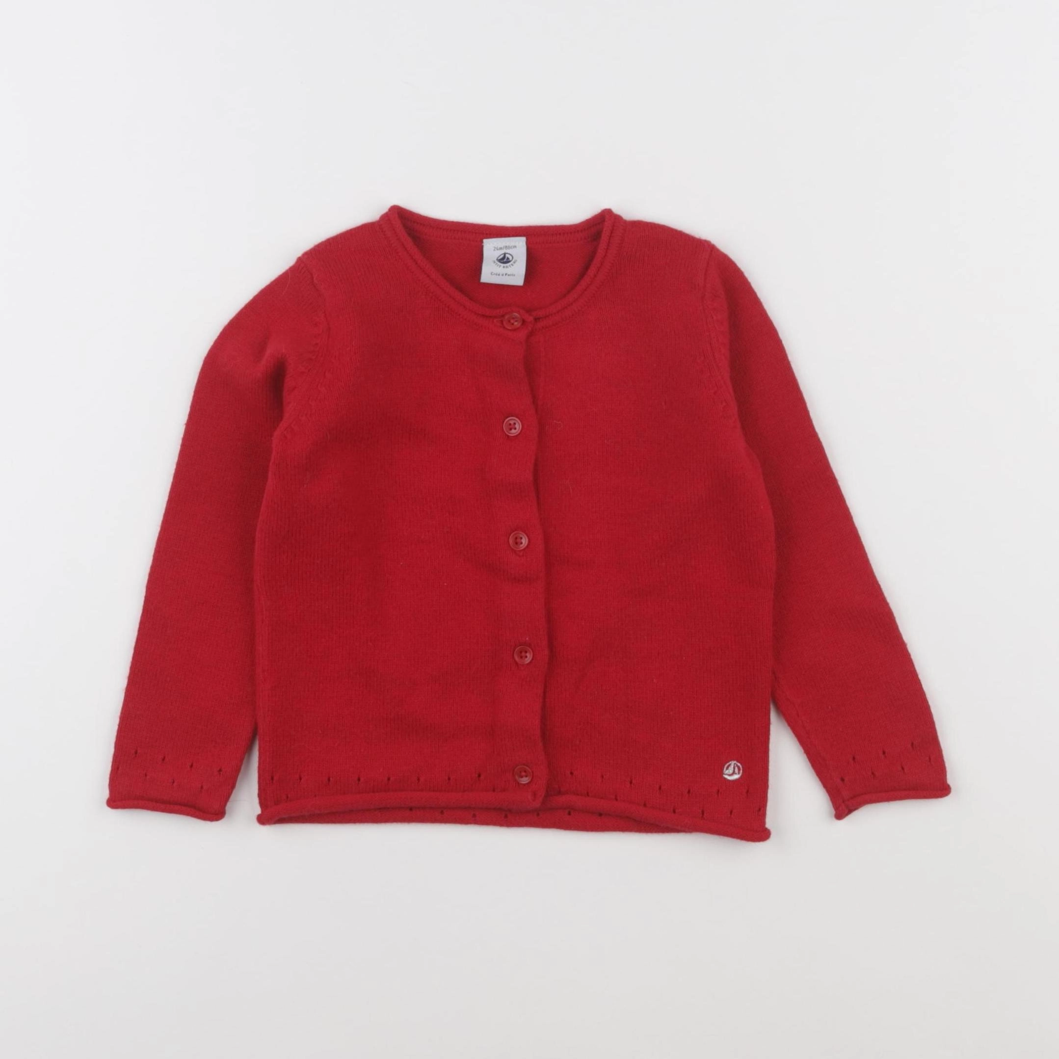 Petit Bateau - gilet rouge - 24 mois