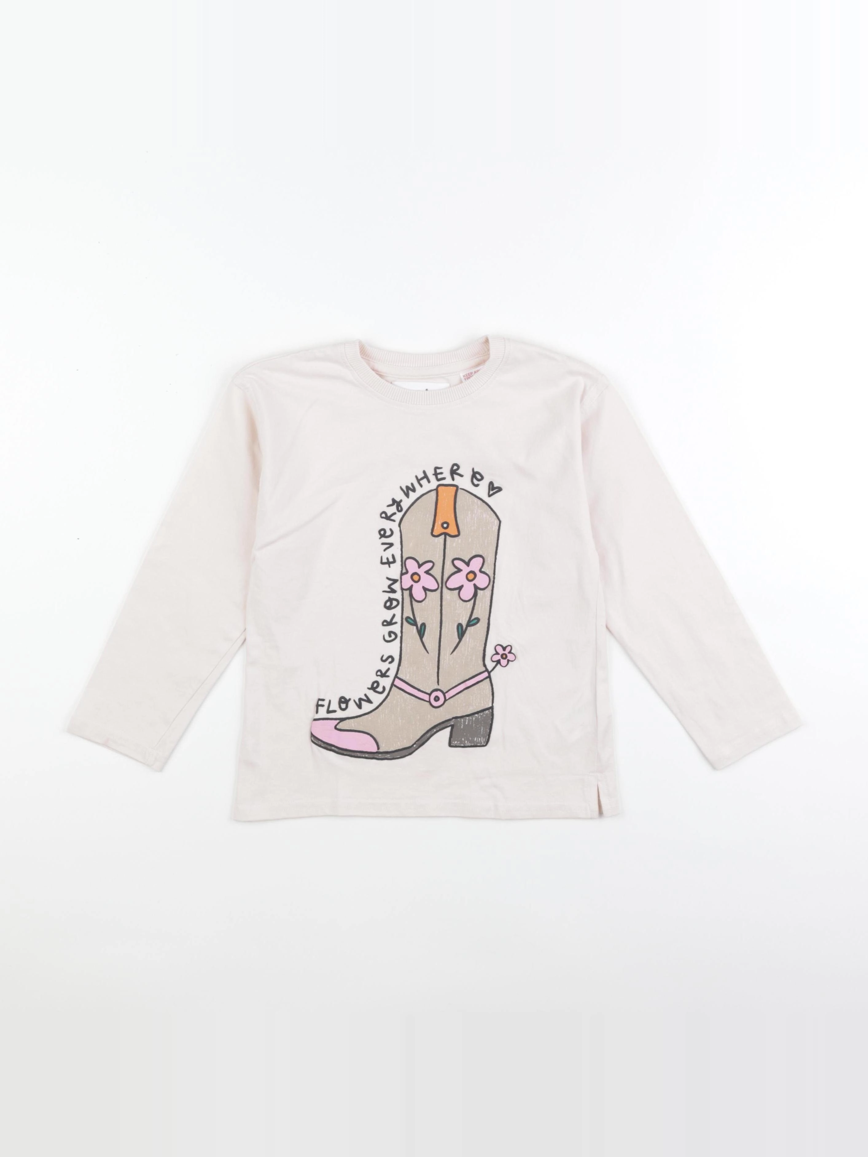 Zara - tee-shirt beige - 6 ans