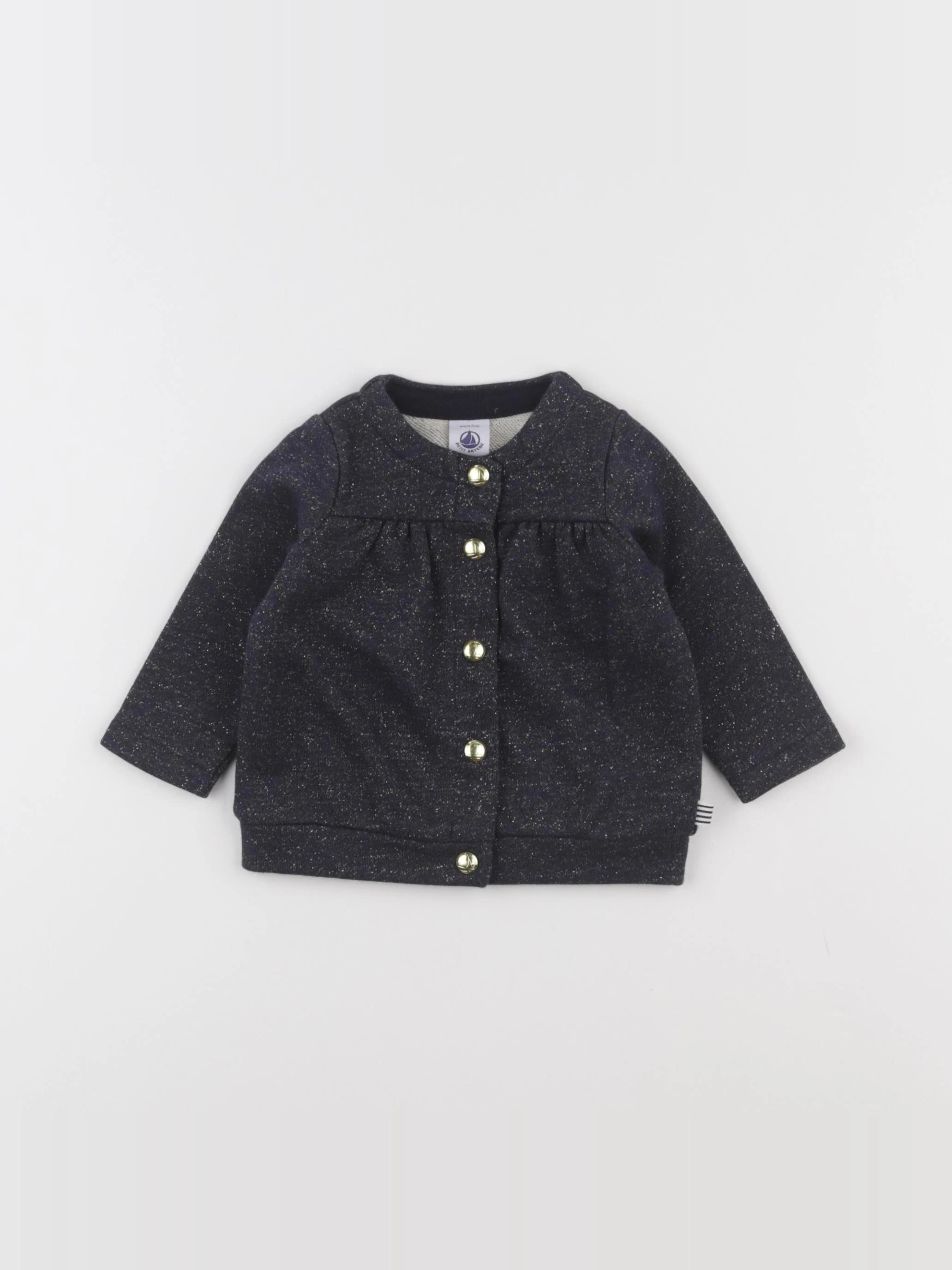 Petit Bateau - sweat bleu, or - 6 mois