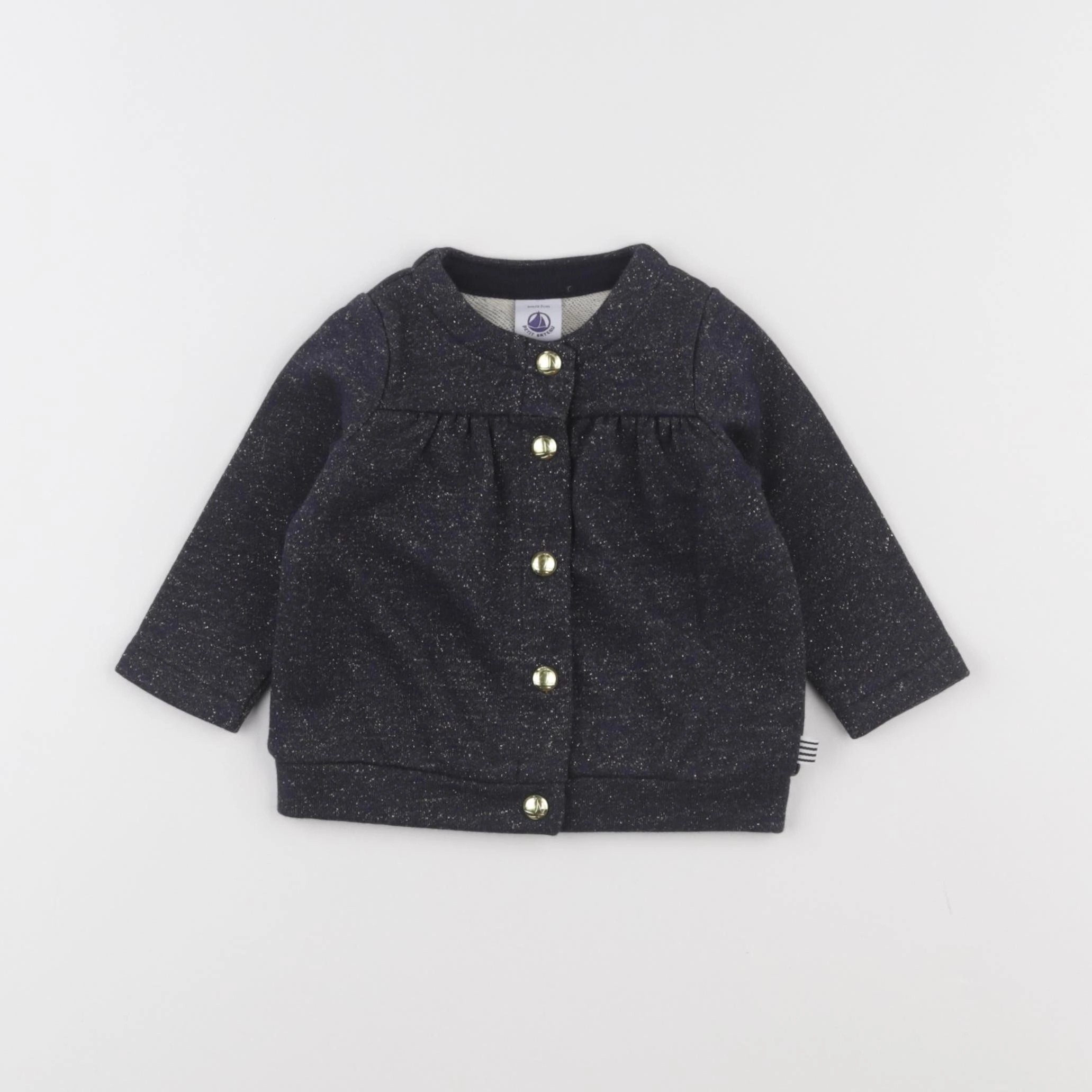 Petit Bateau - sweat bleu, or - 6 mois