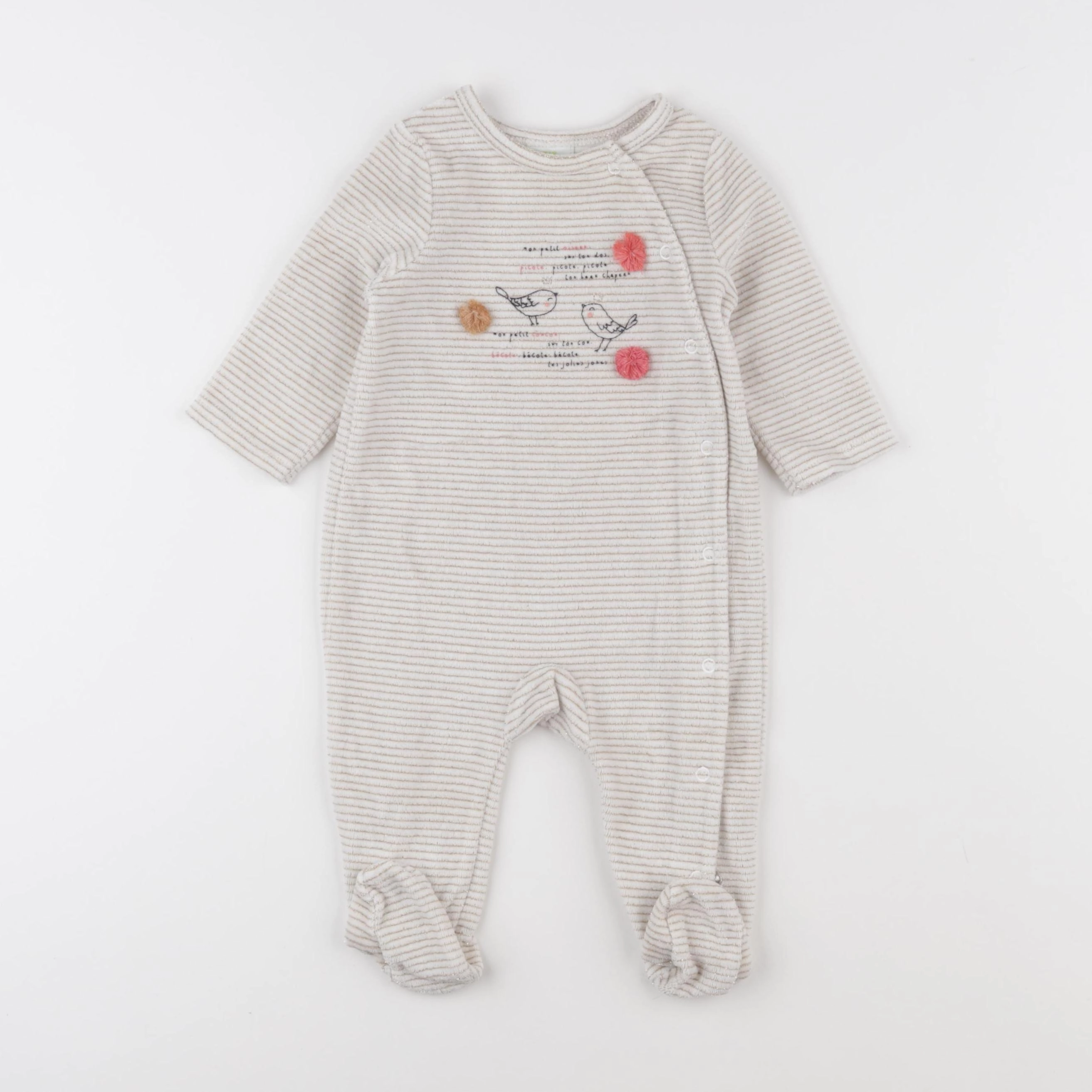 Tape à l'oeil - pyjama velours beige, or - 6 mois