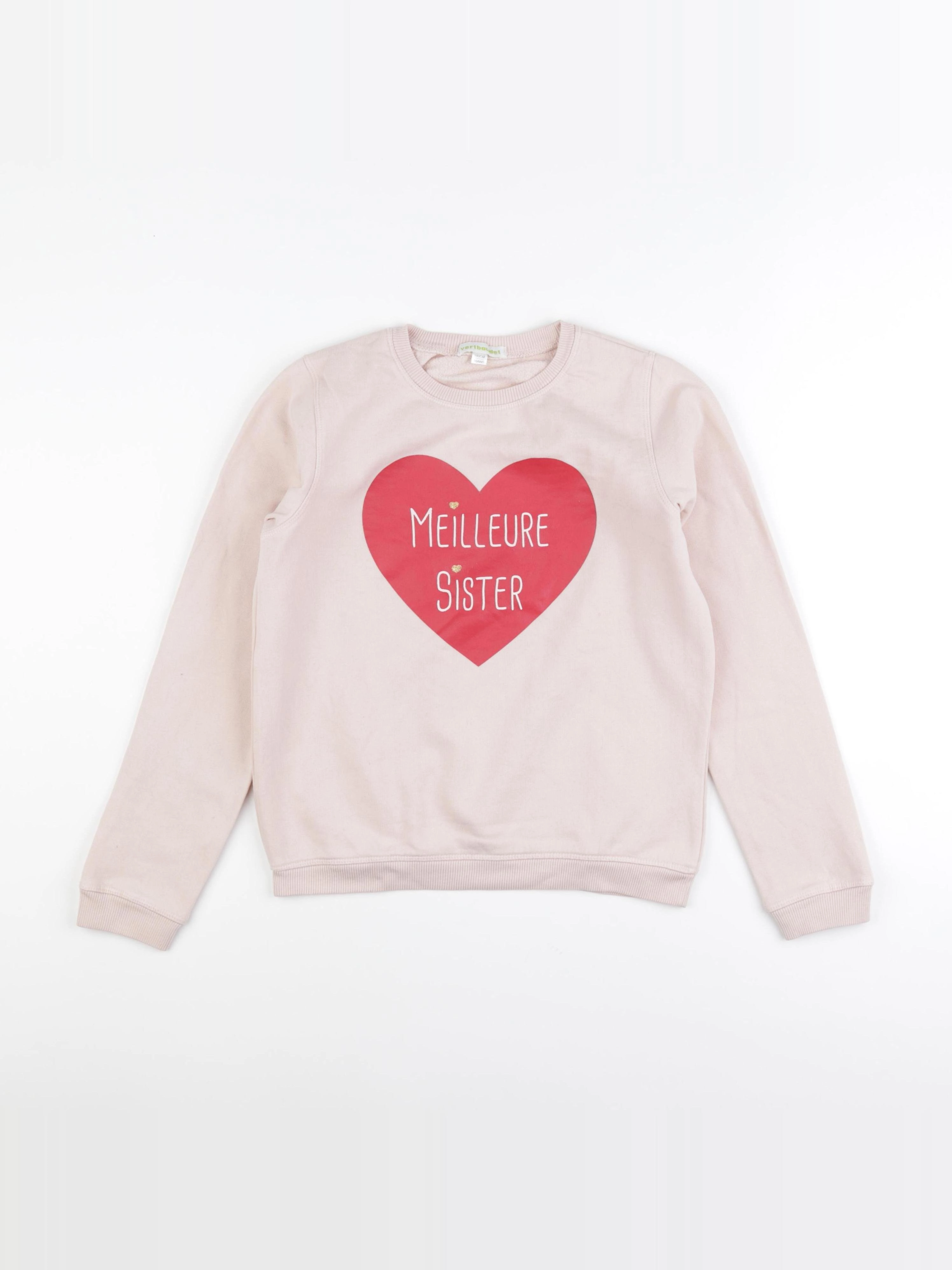 Vertbaudet - sweat rose - 10 ans