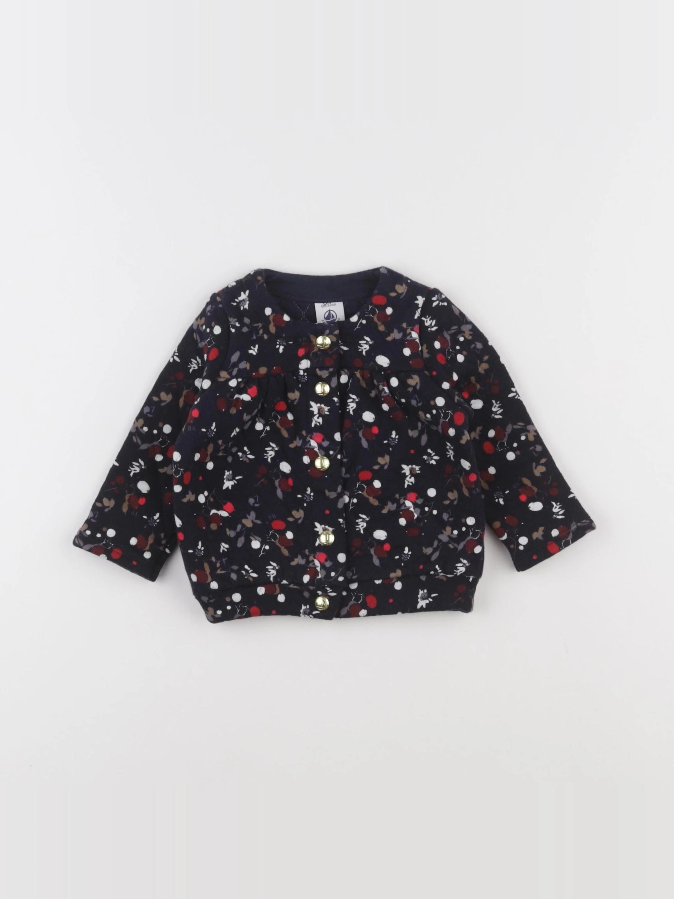 Petit Bateau - sweat bleu - 6 mois