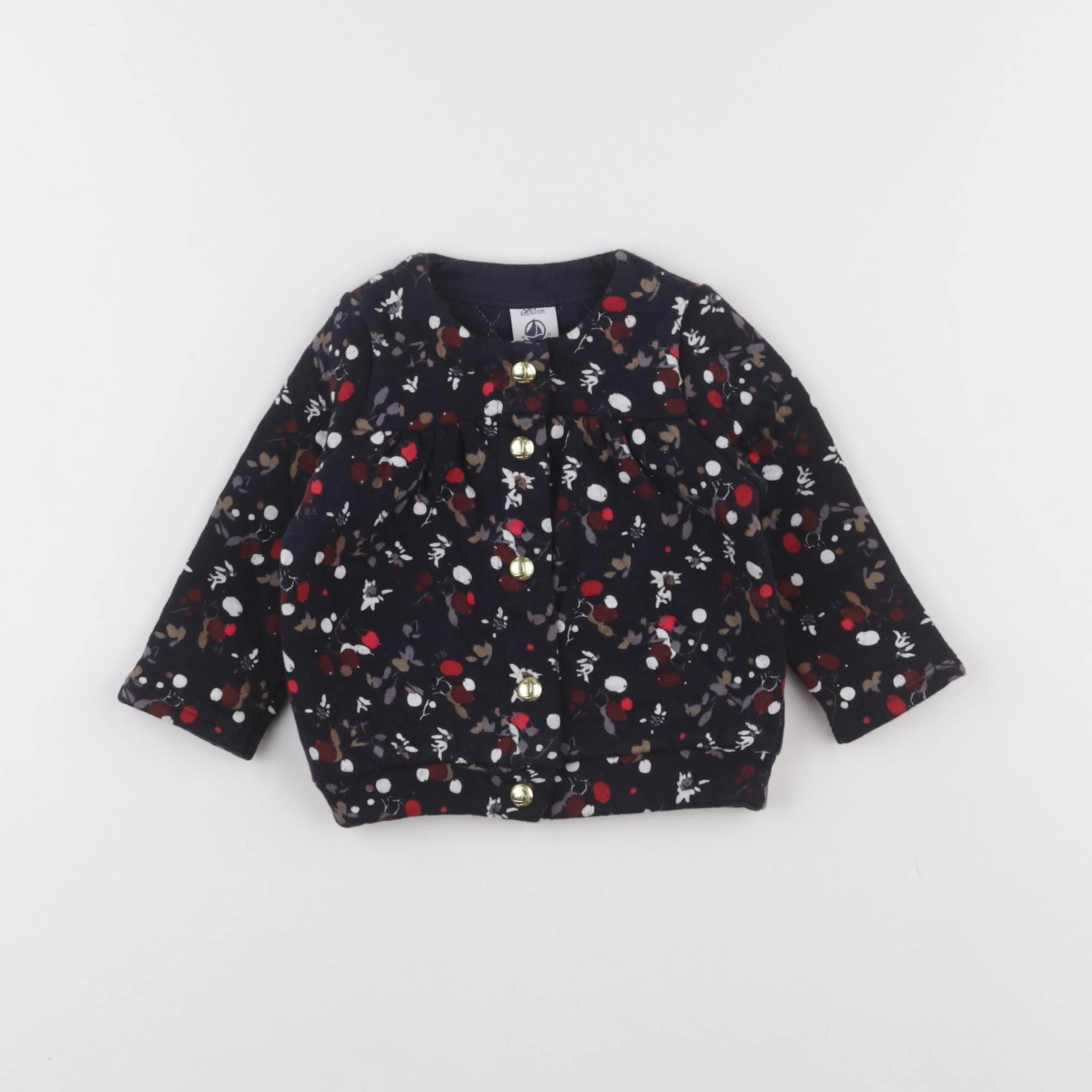 Petit Bateau - sweat bleu - 6 mois