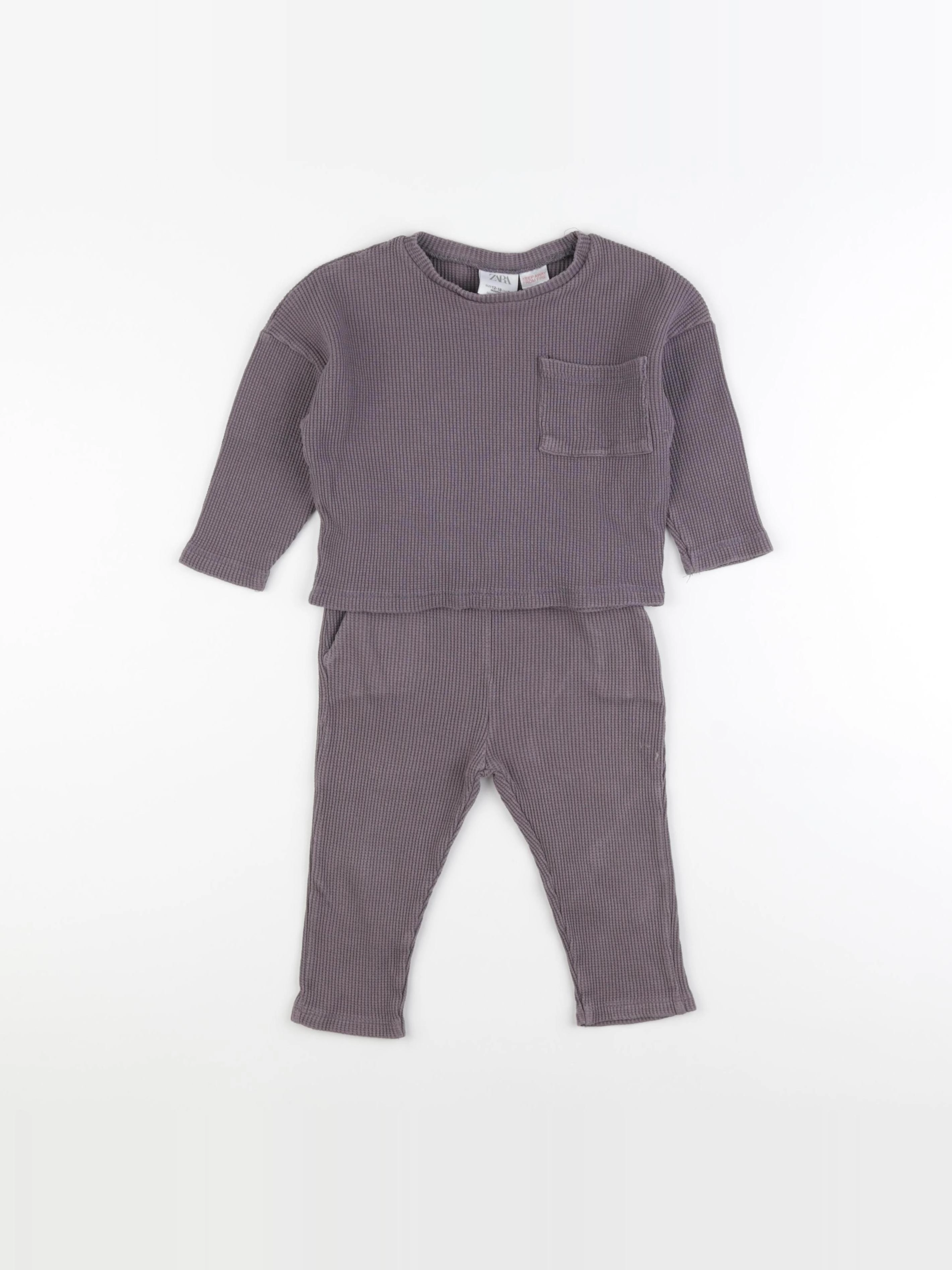 Zara - ensemble gris - 12/18 mois