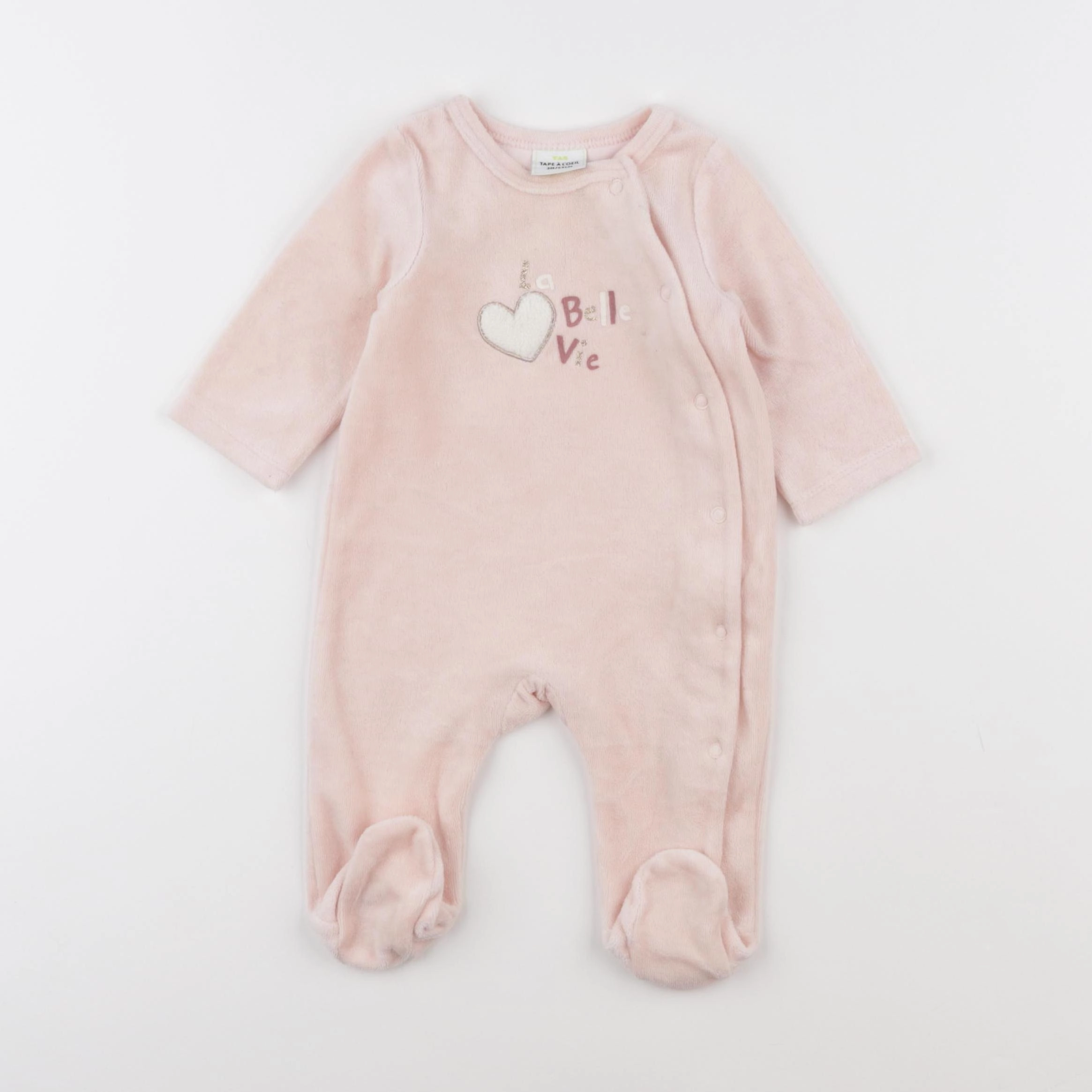 Tape à l'oeil - pyjama velours rose, or - 3 mois