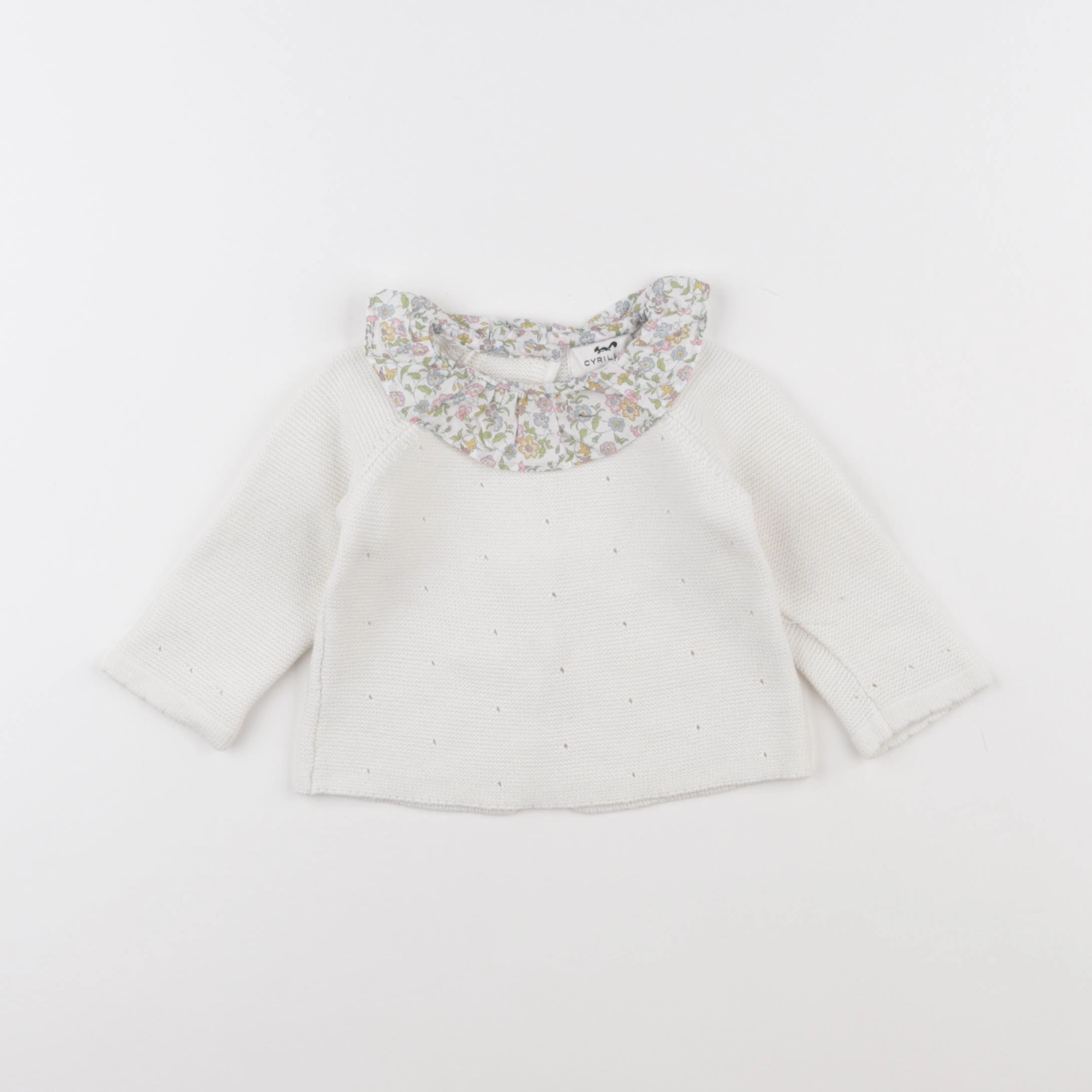 Cyrillus - pull blanc - 6 mois