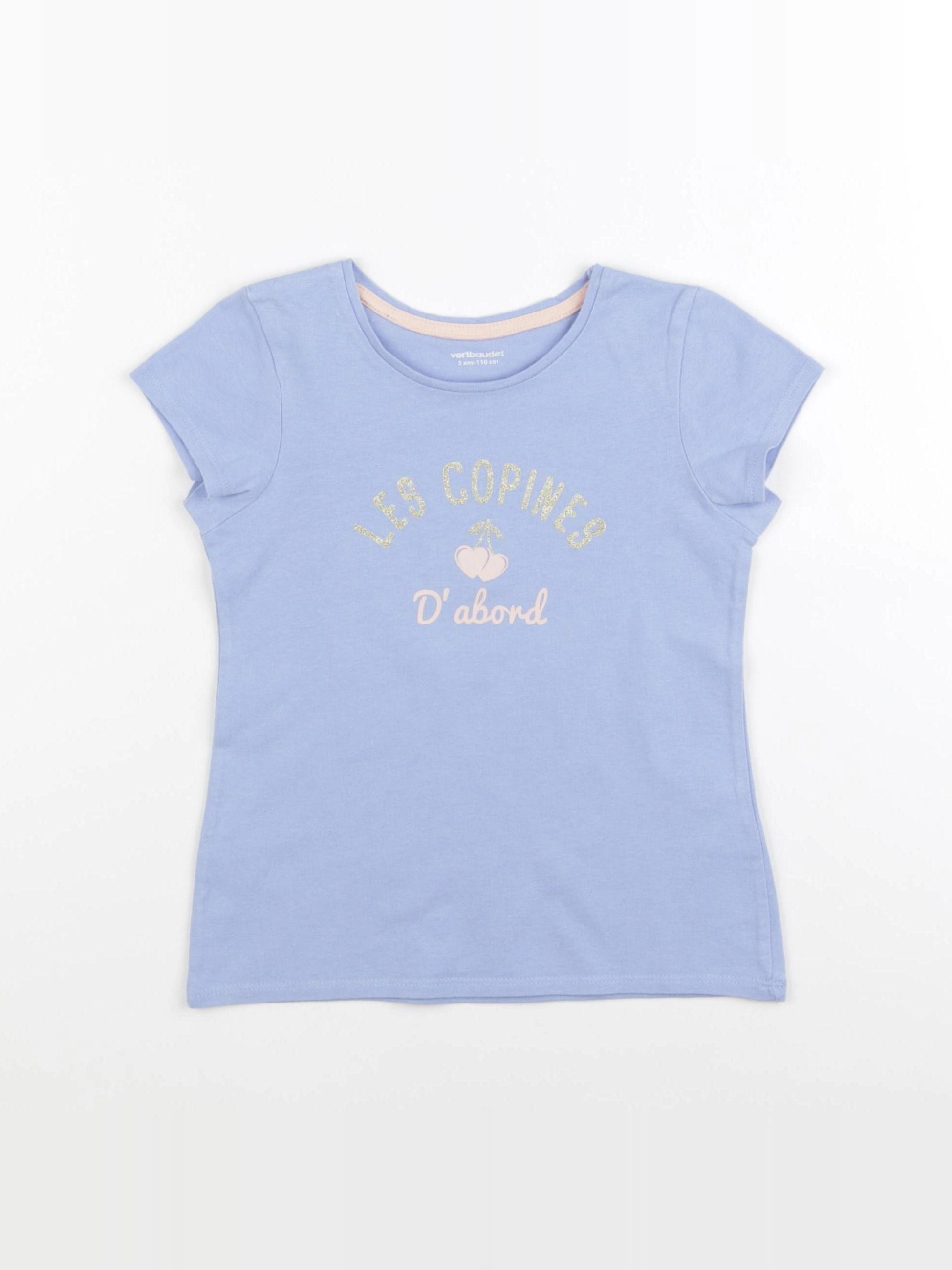 Vertbaudet - tee-shirt bleu - 5 ans