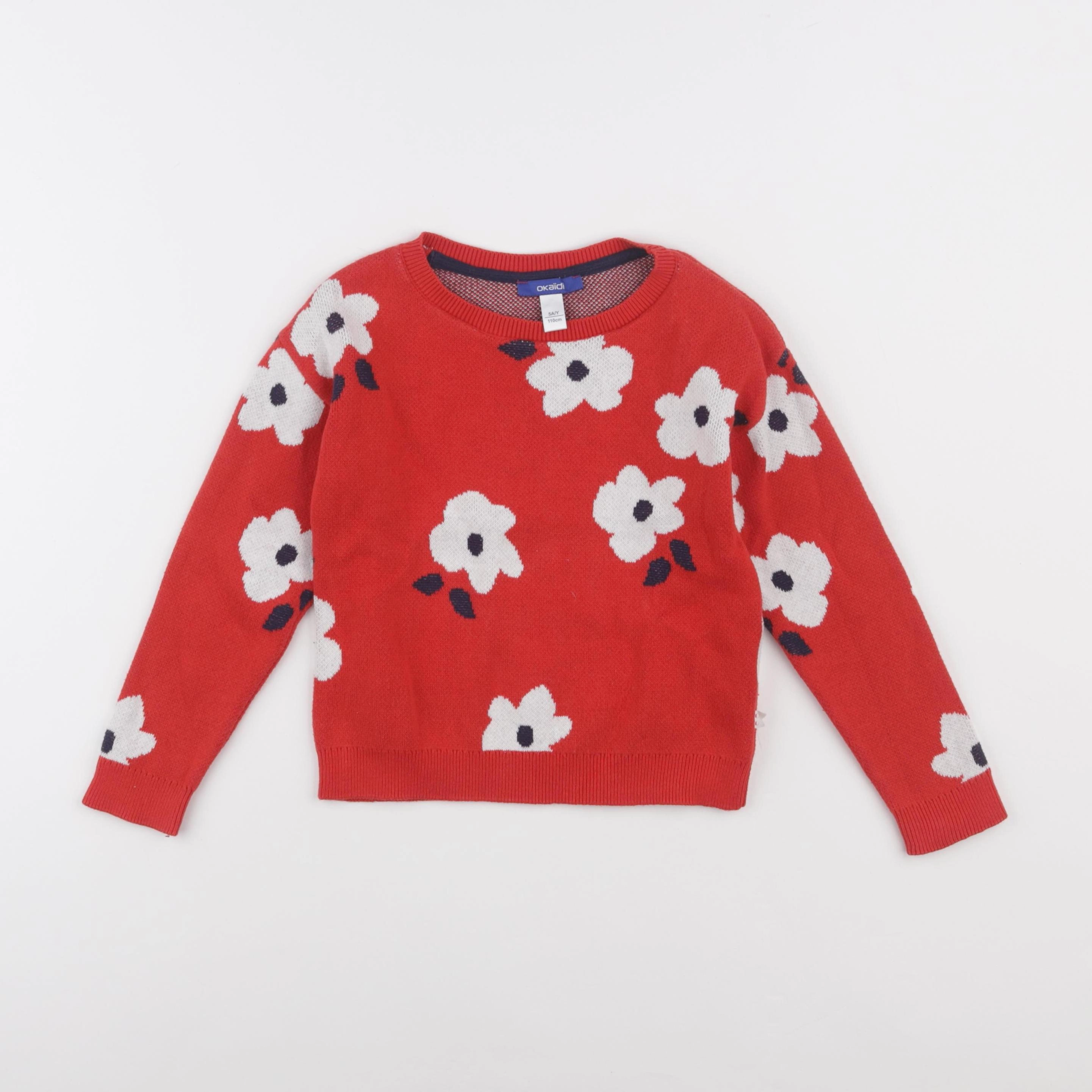 Okaidi - pull rouge - 5 ans