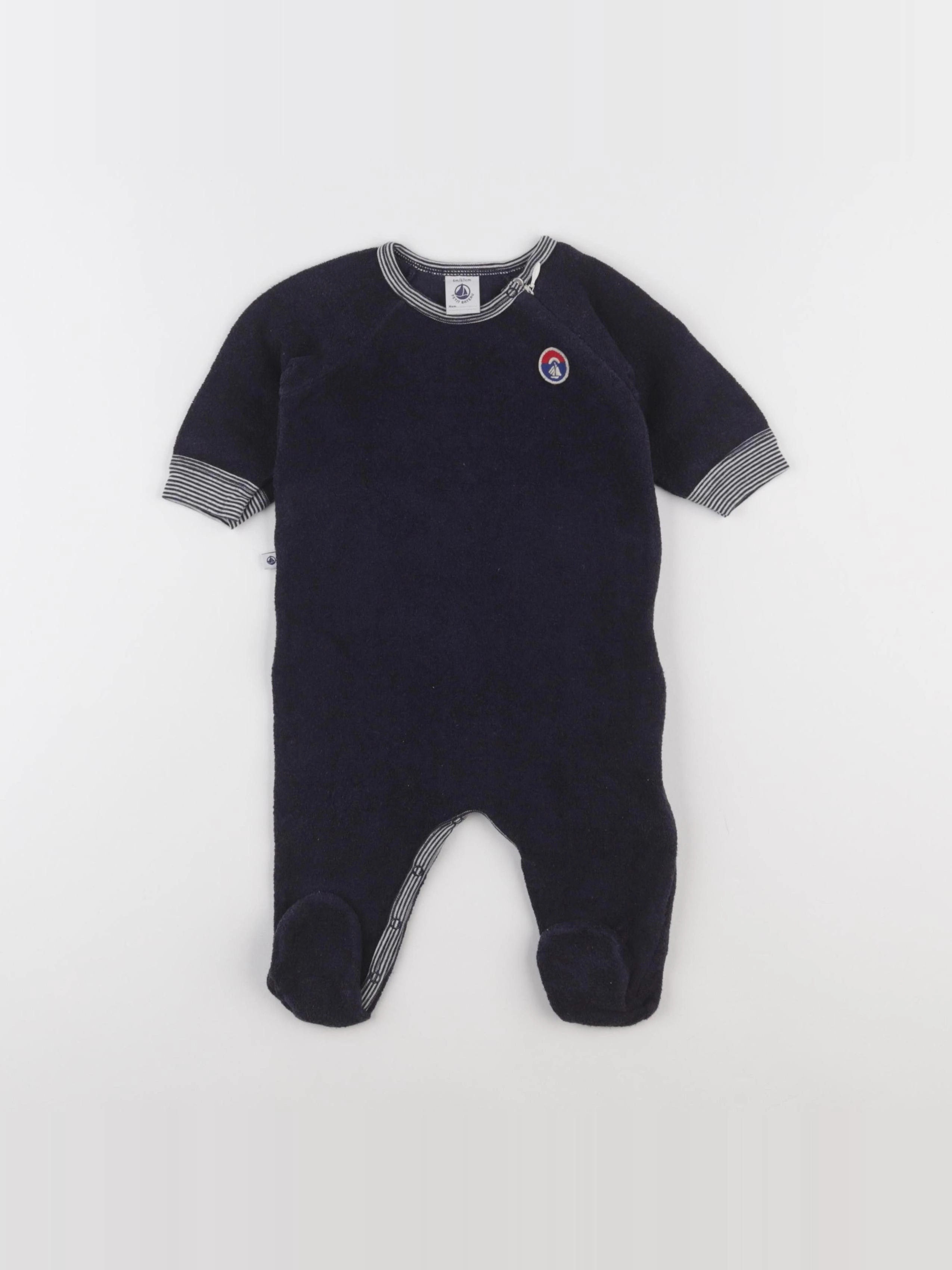Petit Bateau - pyjama coton bleu - 6 mois