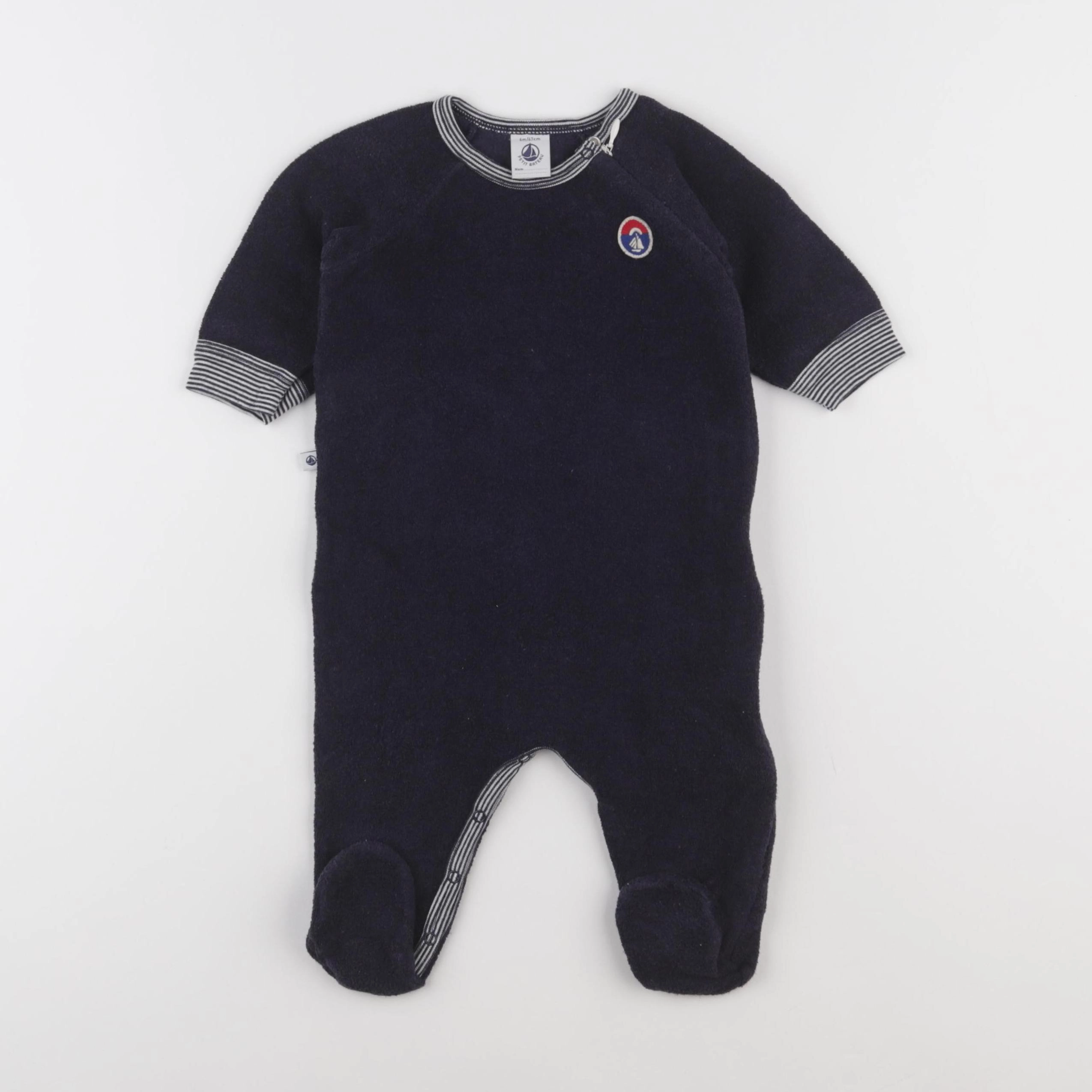 Petit Bateau - pyjama coton bleu - 6 mois