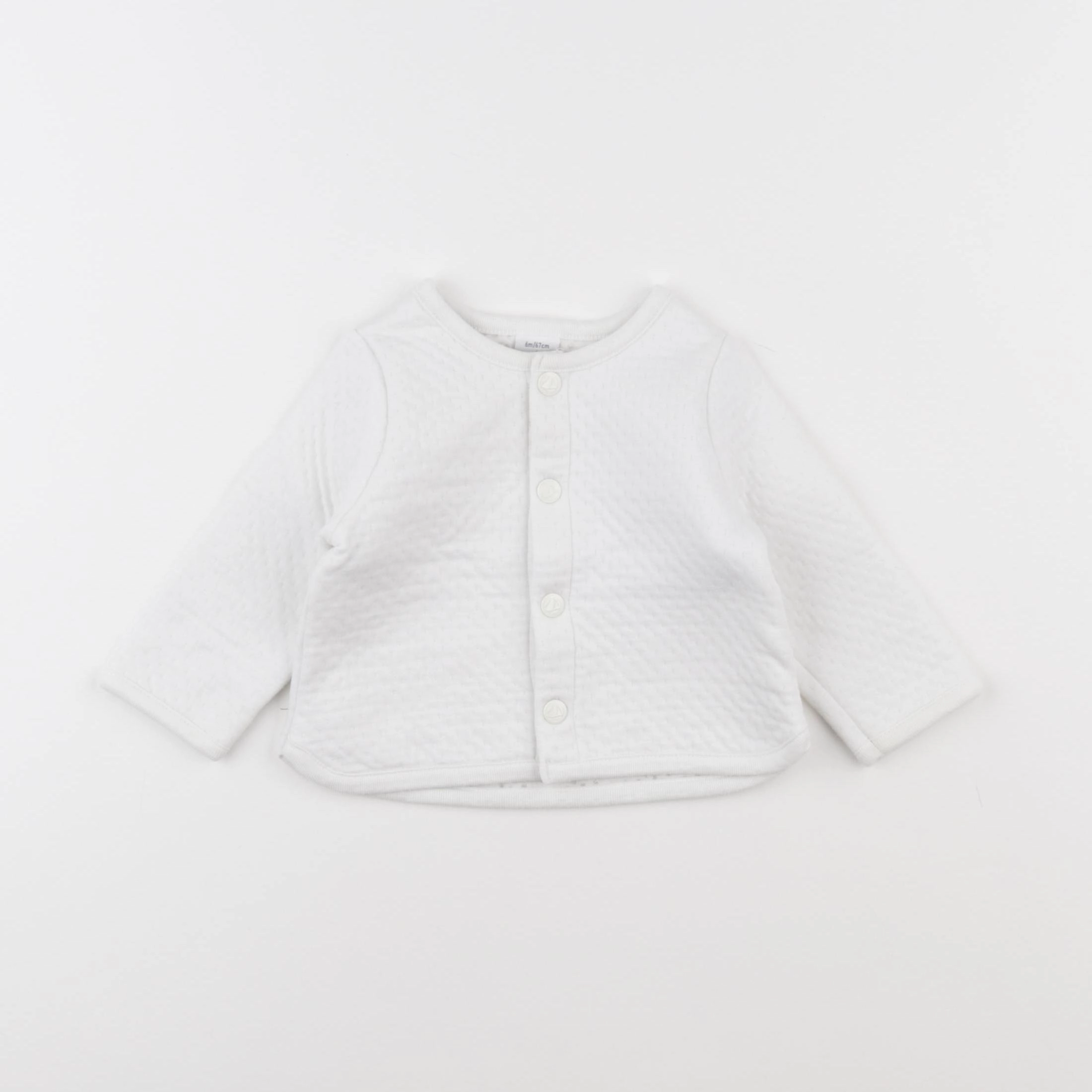 Petit Bateau - sweat blanc - 6 mois