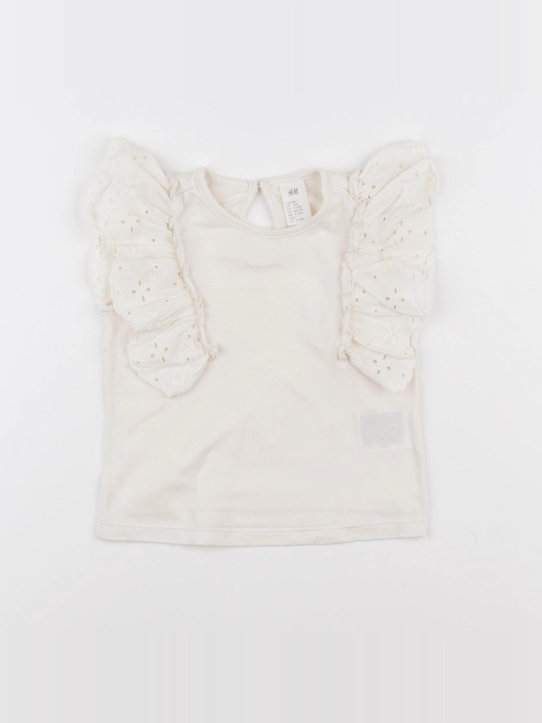 H&M - tee-shirt beige - 9/12 mois