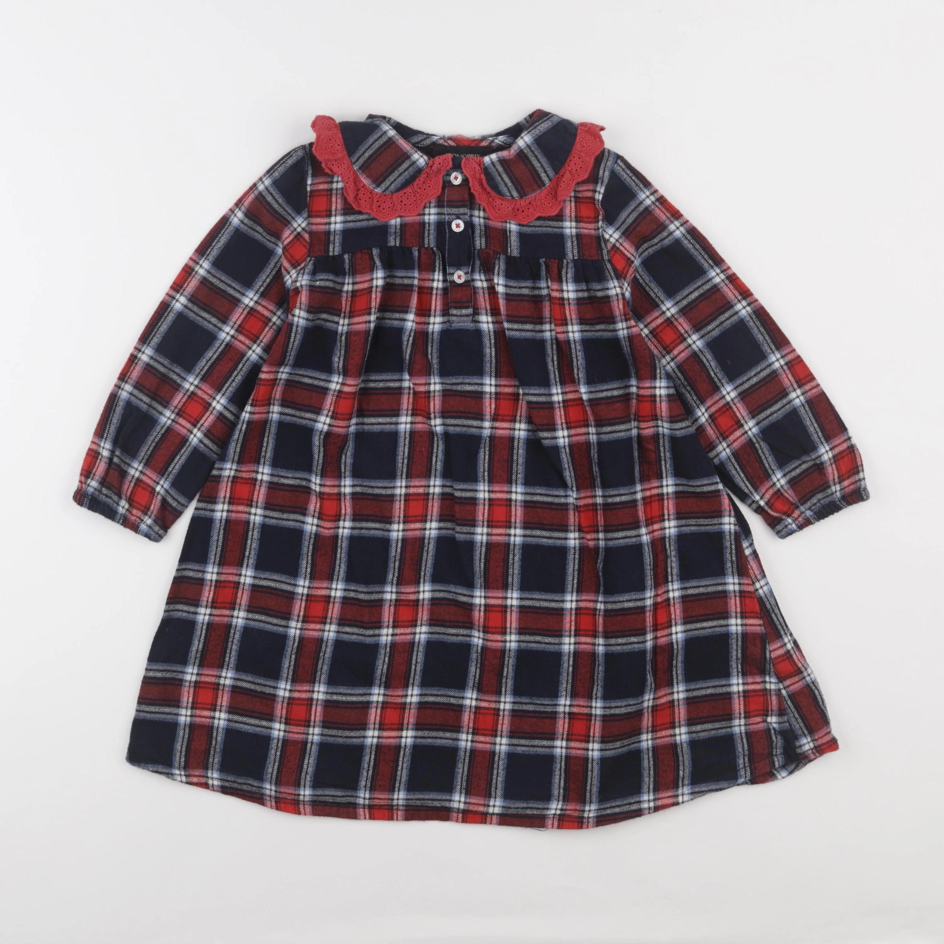 Monoprix - robe bleu, rouge - 5 ans