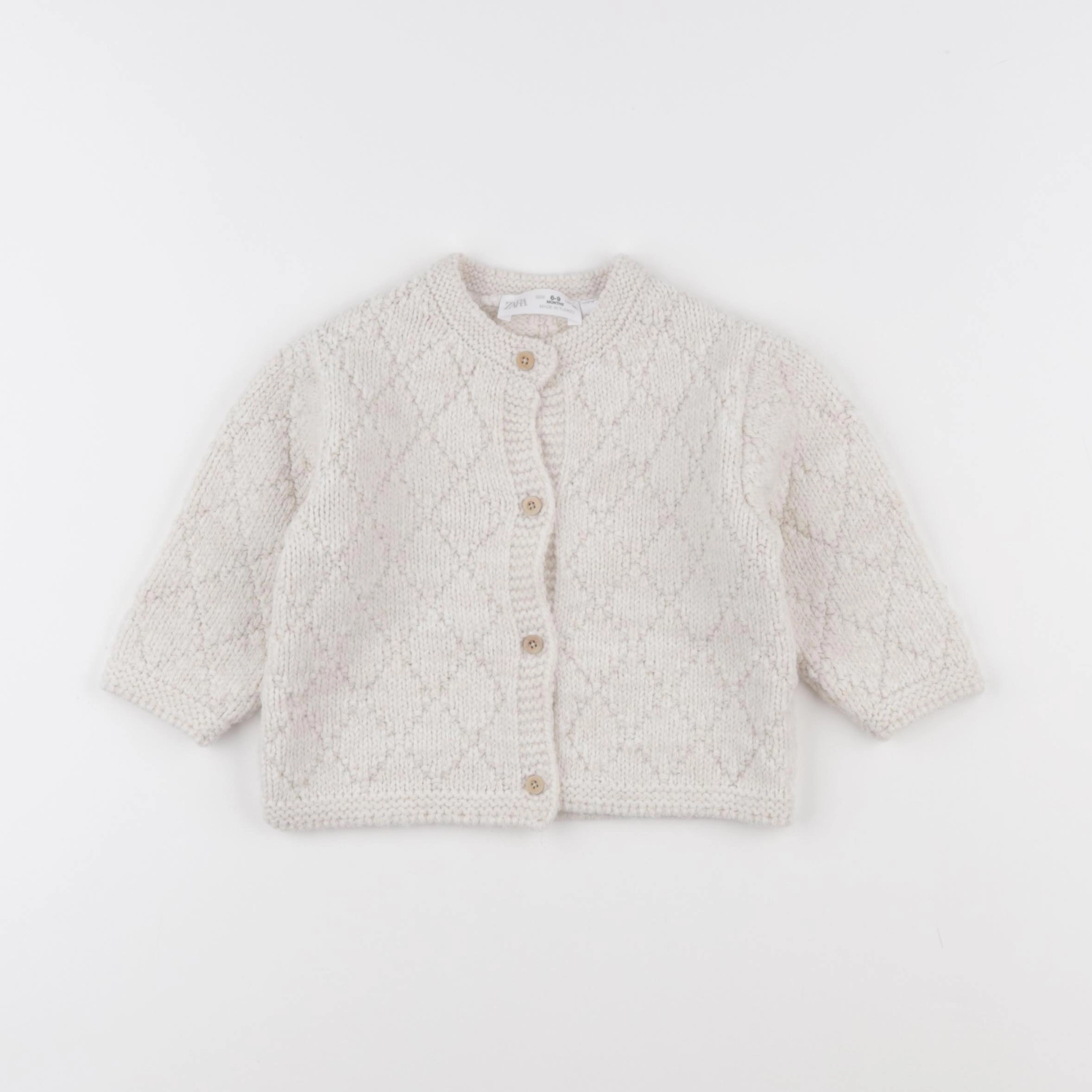 Zara - gilet beige - 6/9 mois