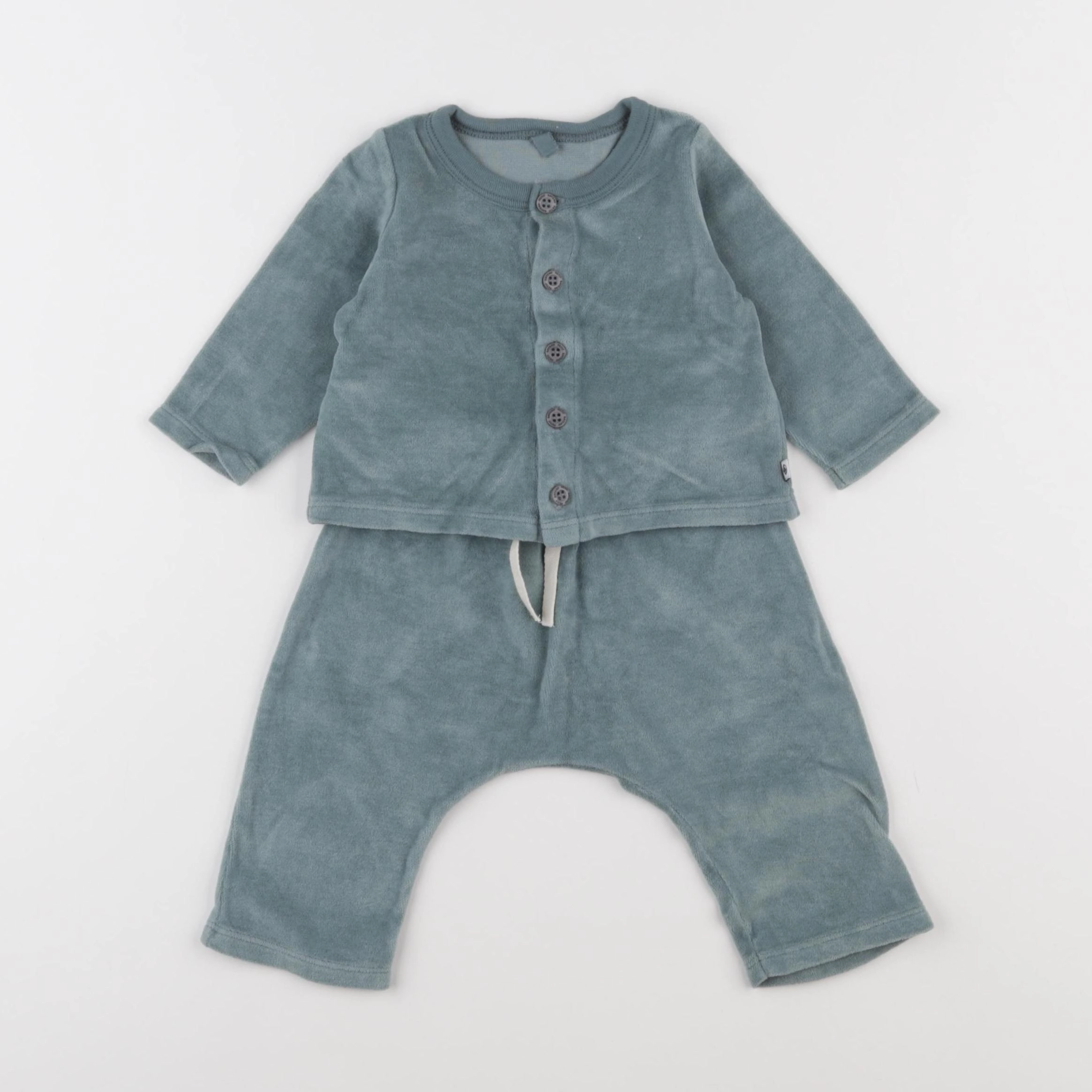 Petit Bateau - ensemble vert - 6 mois
