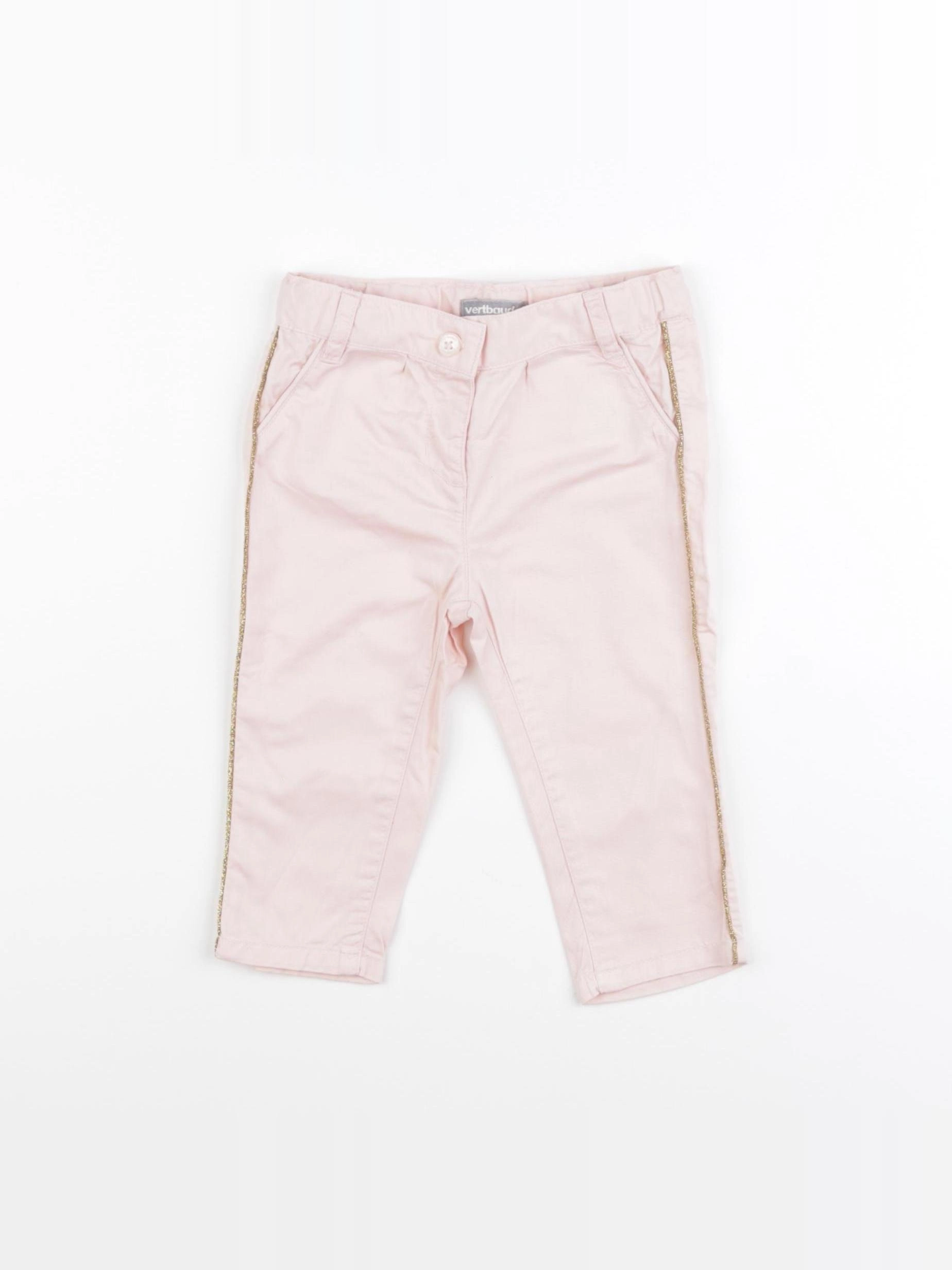 Vertbaudet - pantalon rose - 9 mois