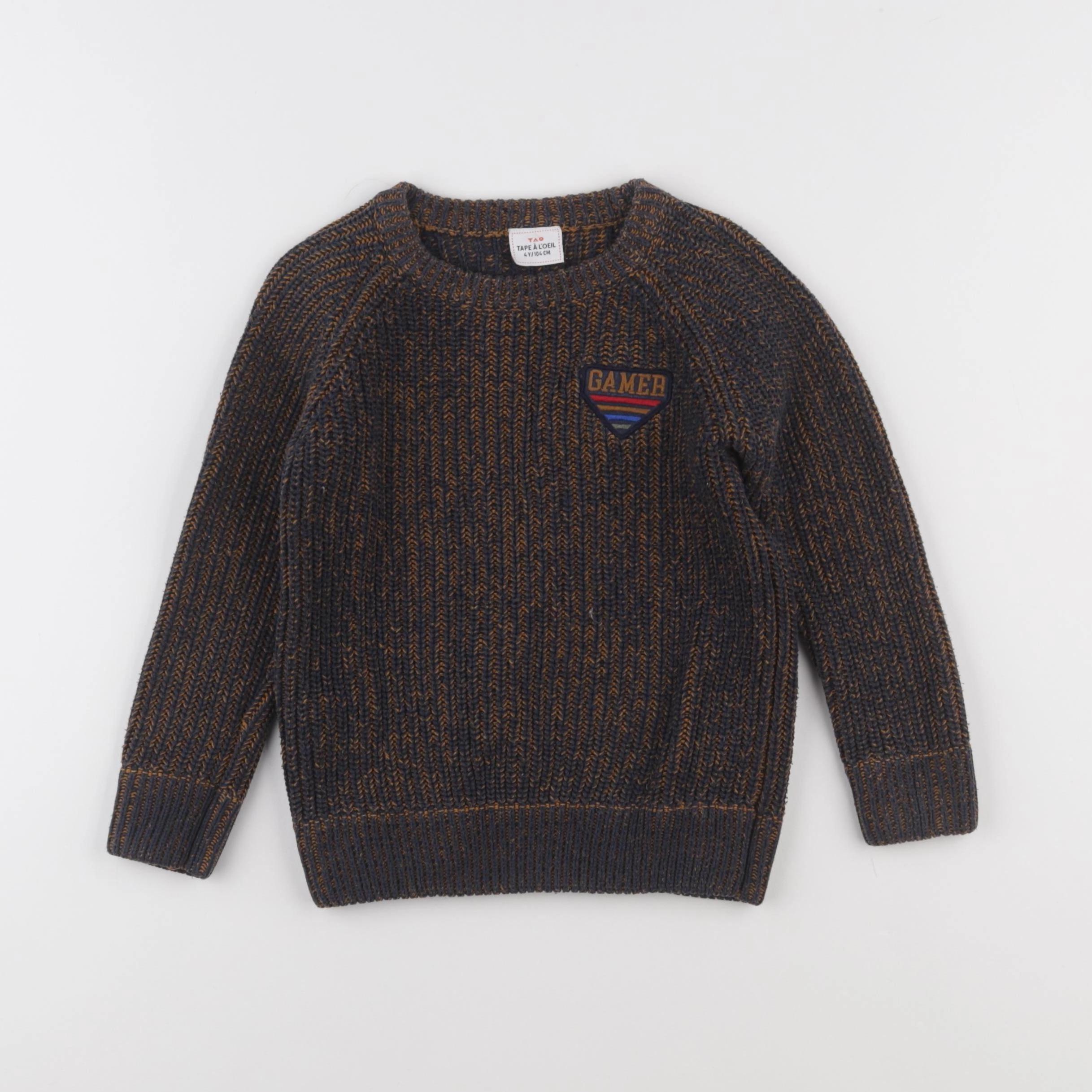 Tape à l'oeil - pull bleu, marron - 4 ans