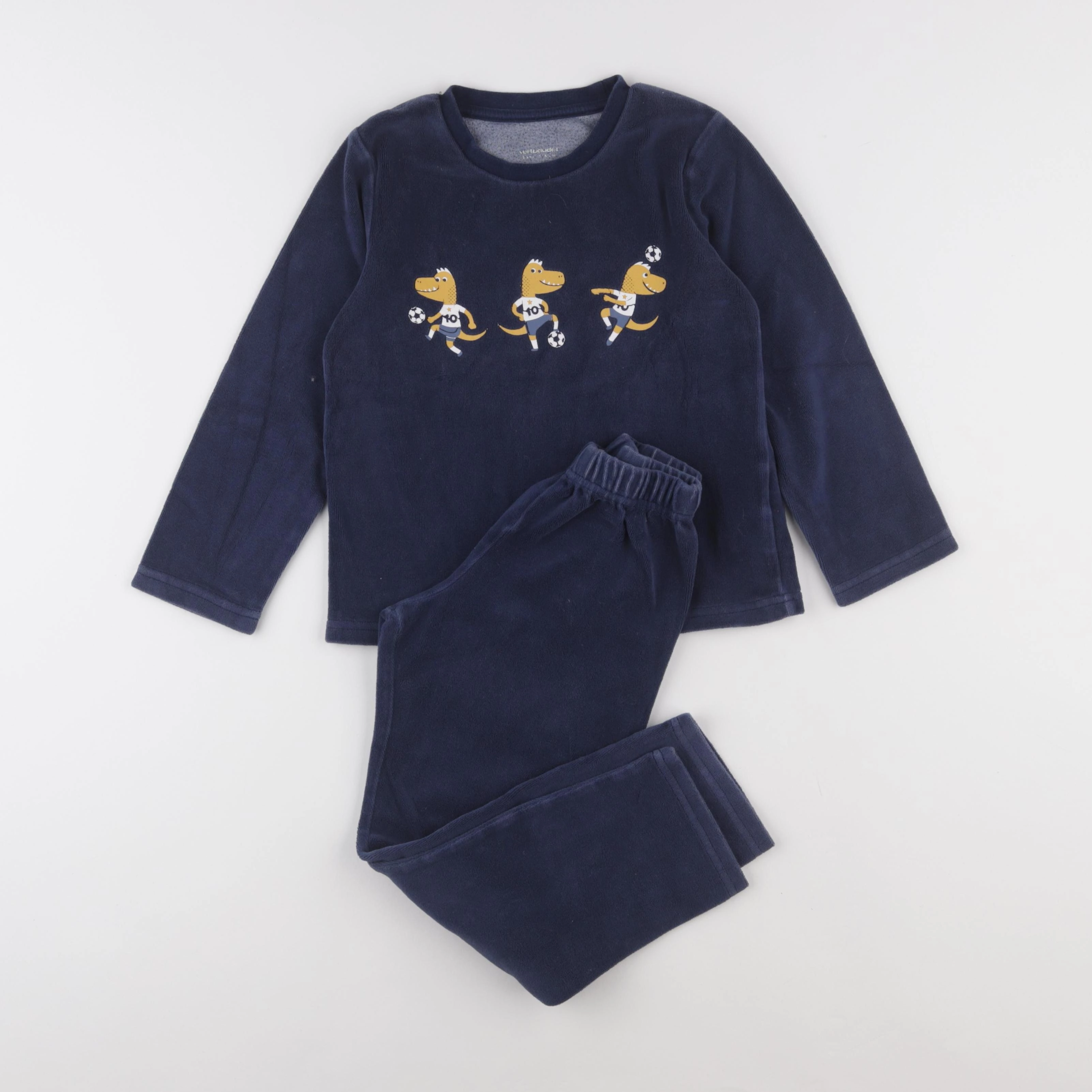 Vertbaudet - pyjama velours bleu - 6 ans