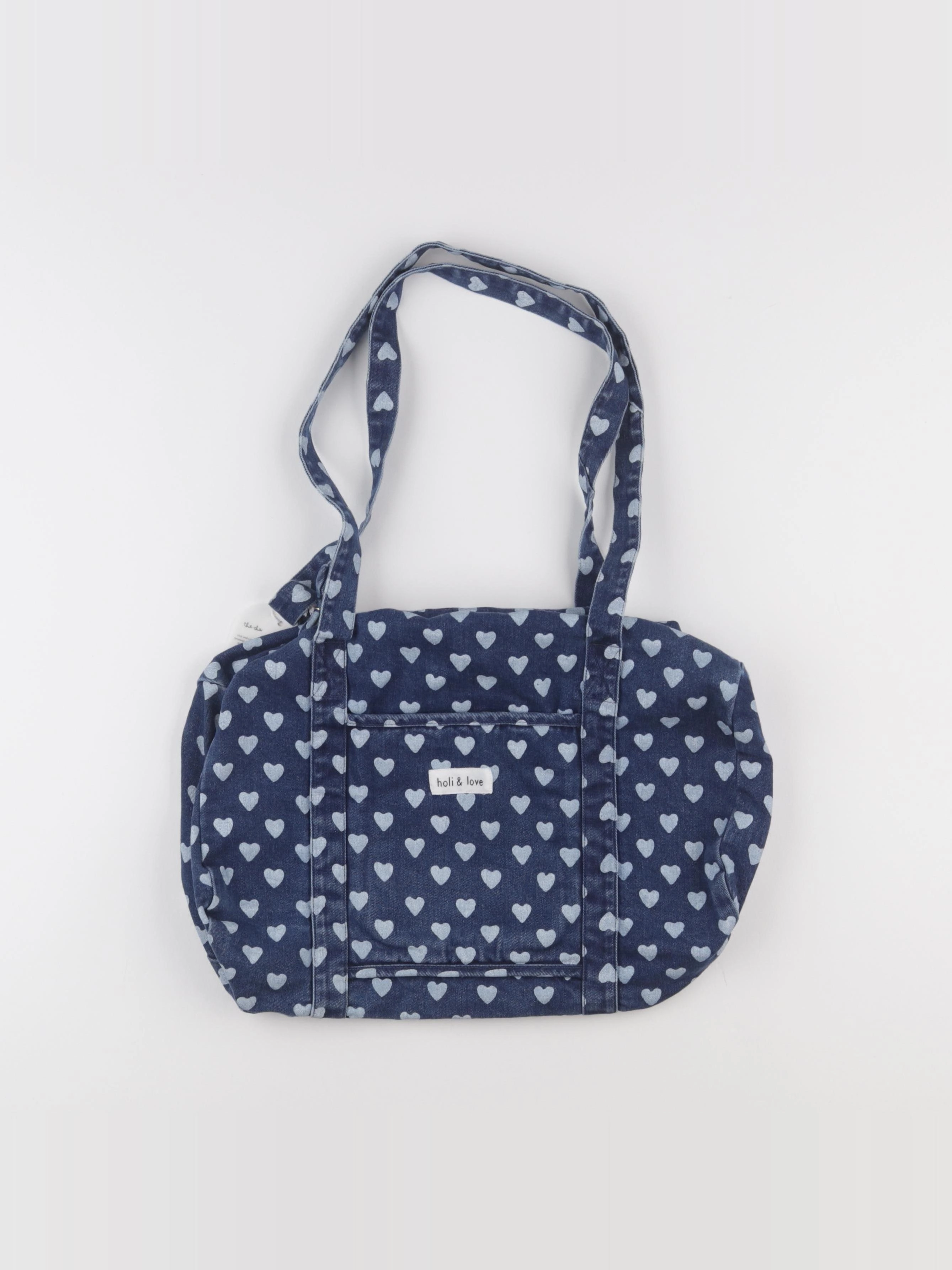 Holi & Love - sac weekend heart denim - 41x22x20 cm