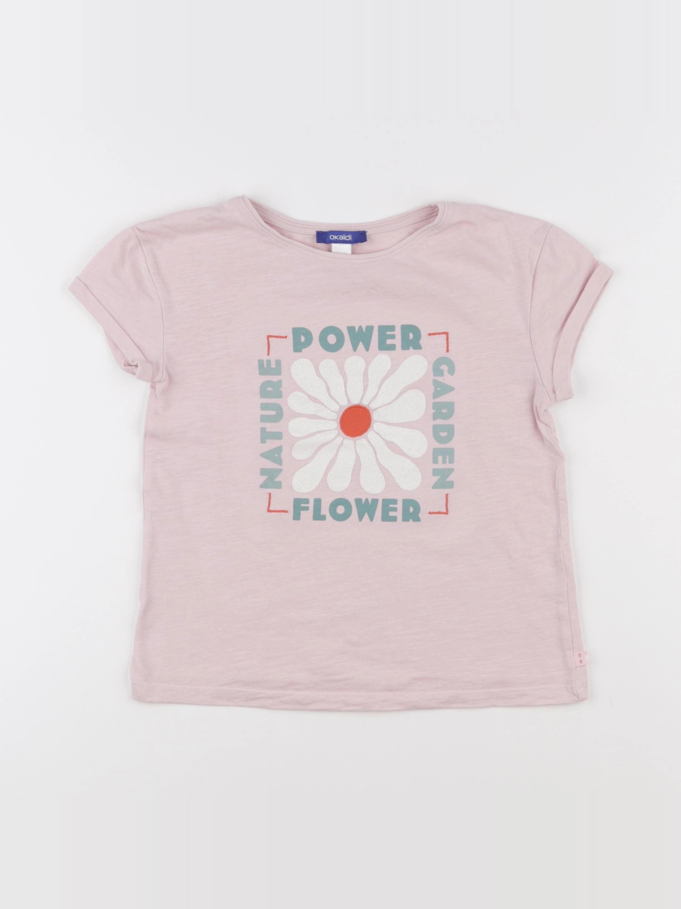 Okaidi - tee-shirt rose - 8 ans