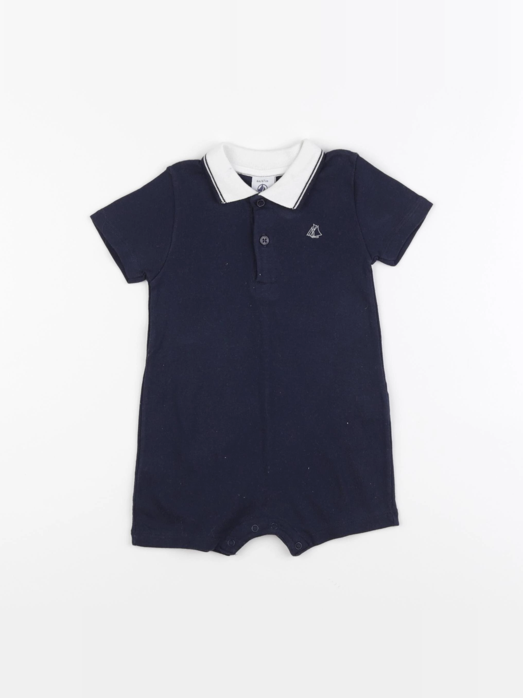 Petit Bateau - combinaison bleu - 6 mois