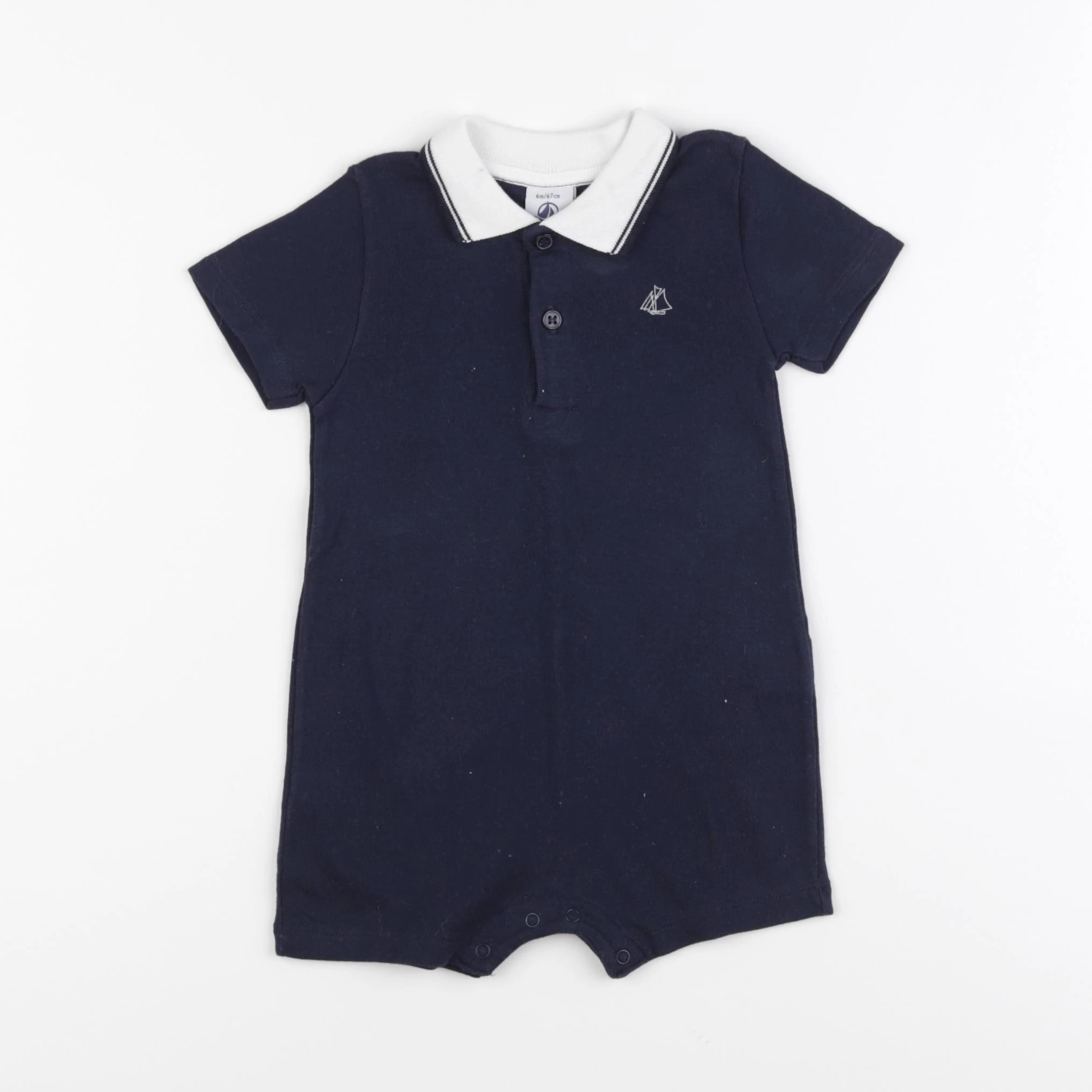 Petit Bateau - combinaison bleu - 6 mois