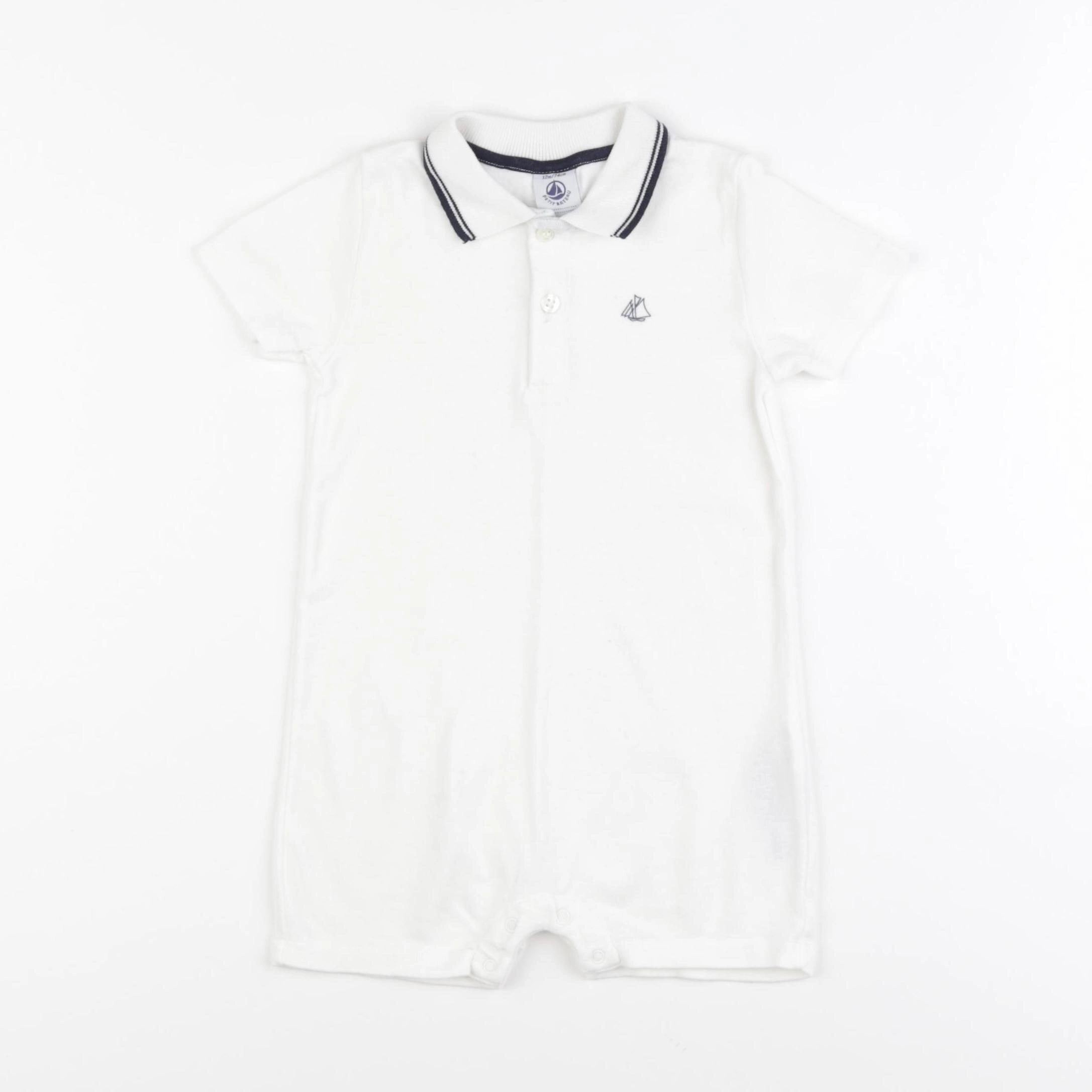 Petit Bateau - combinaison blanc - 12 mois