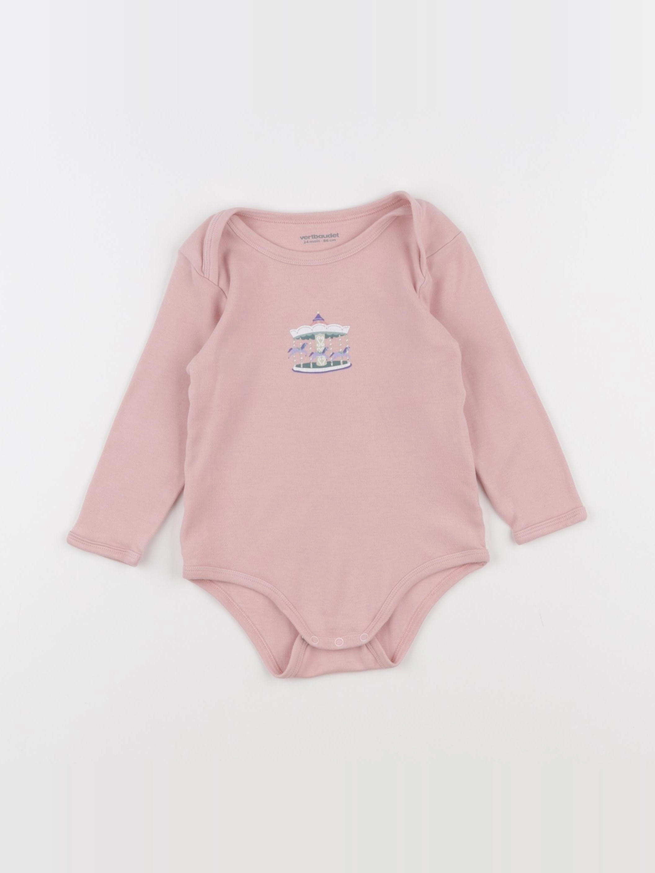 Vertbaudet - body rose - 24 mois