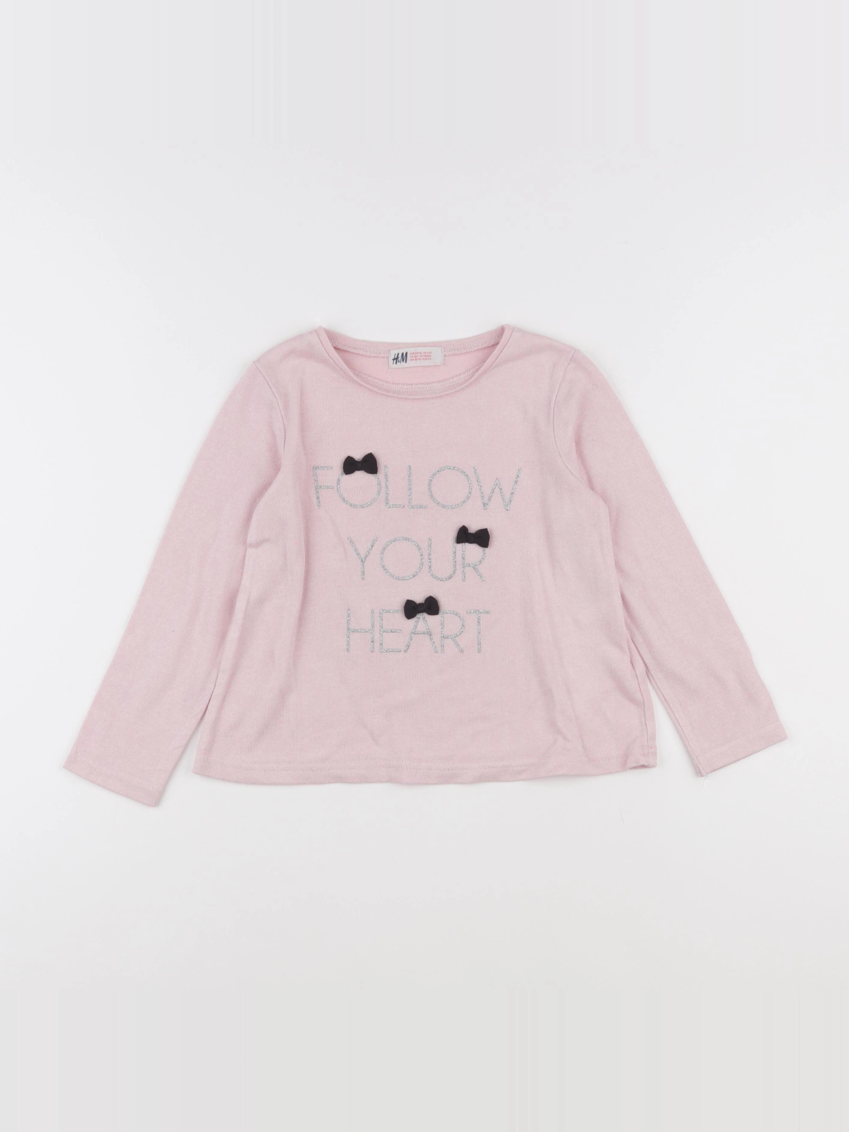 H&M - pull rose - 4/6 ans