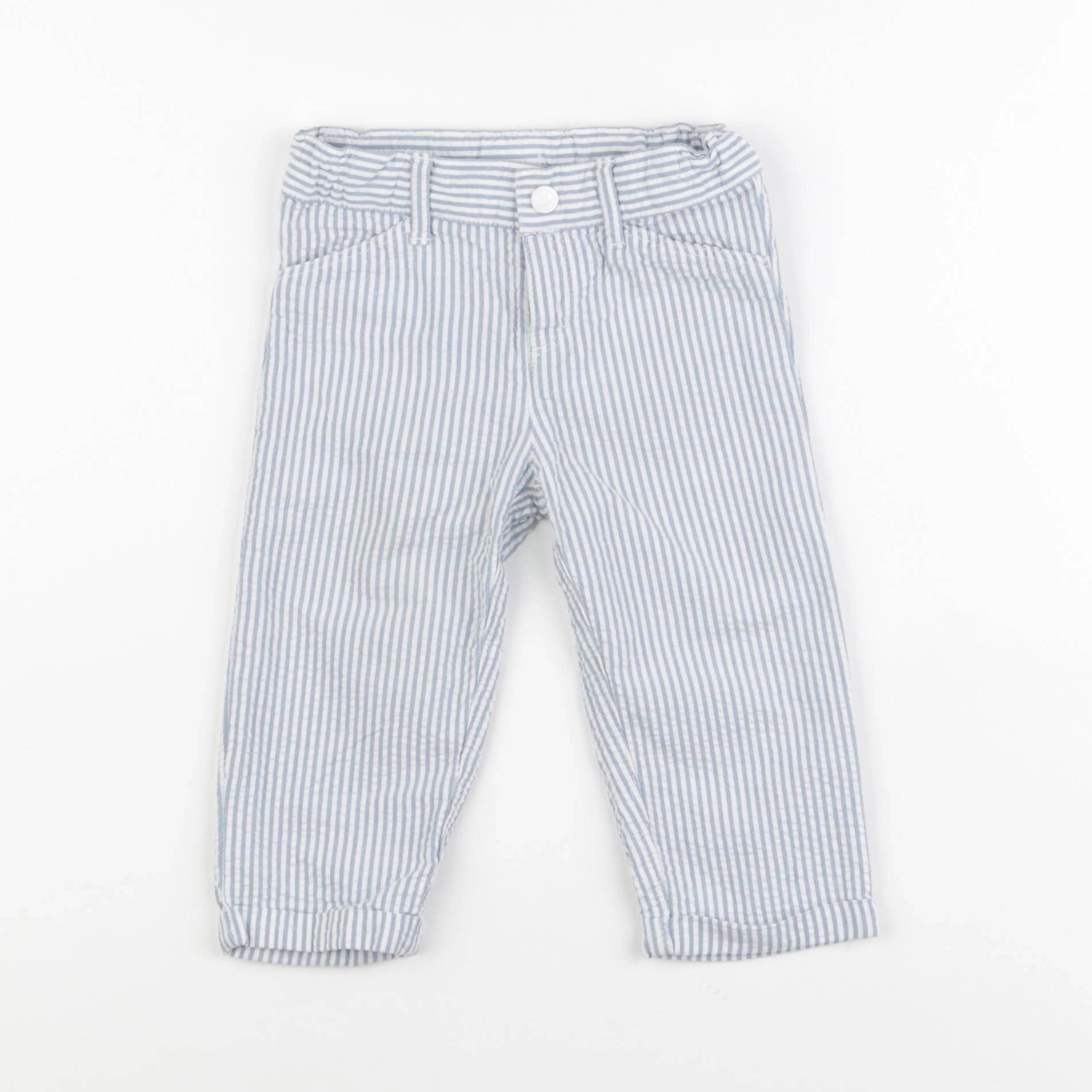 Petit Bateau - pantalon bleu - 12 mois