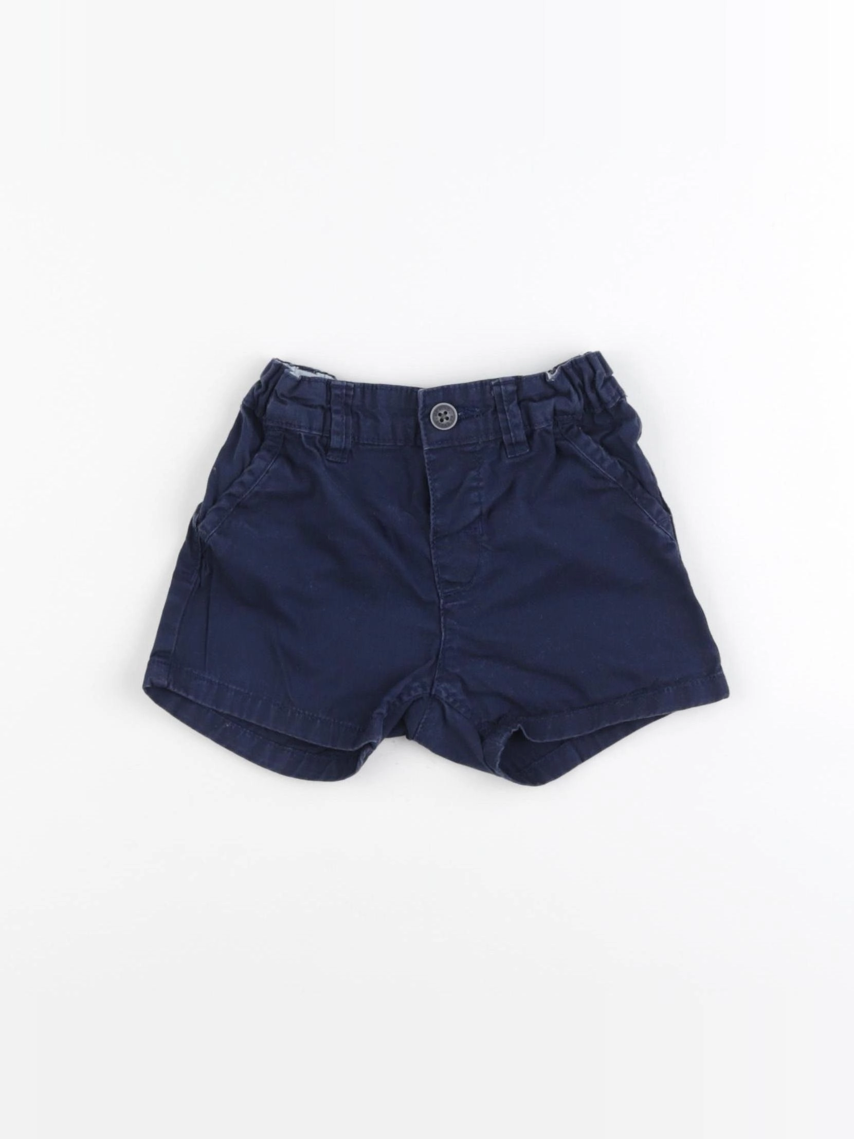 H&M - short bleu - 6/9 mois