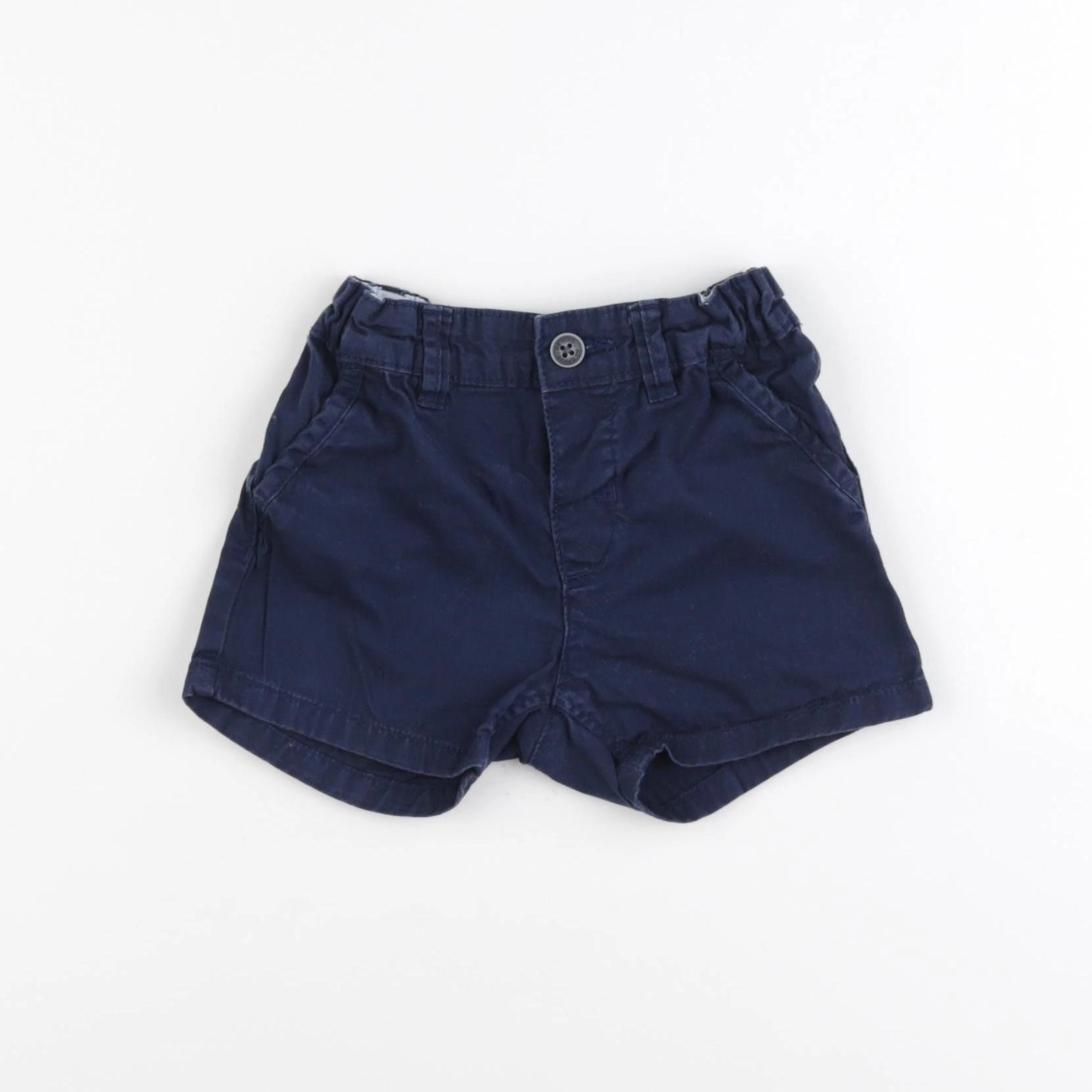 H&M - short bleu - 6/9 mois