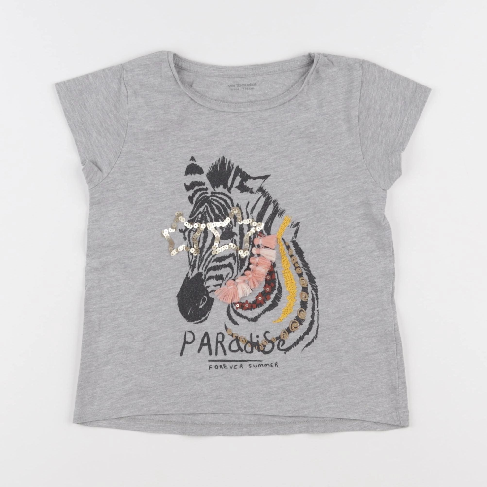 Vertbaudet - tee-shirt gris - 6 ans