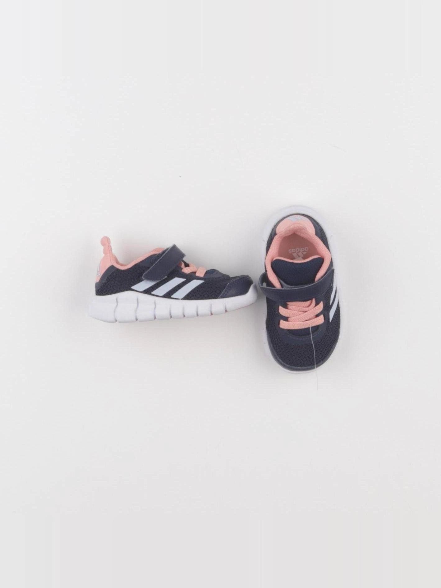 Adidas - tennis à scratch/ lacets bleu, rose - pointure 19