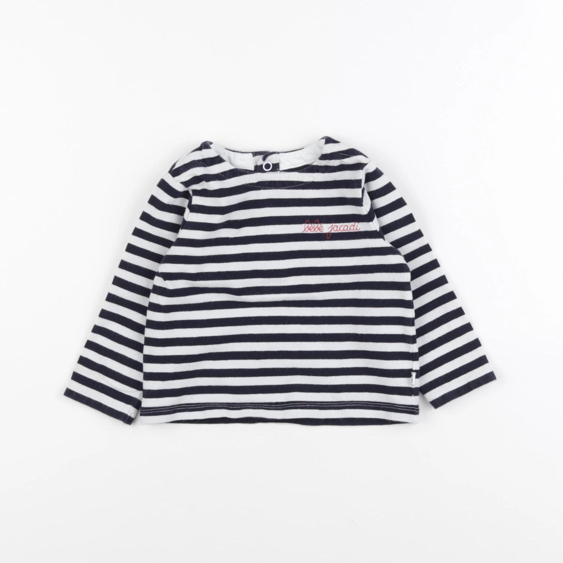 Jacadi - tee-shirt bleu, blanc - 12 mois