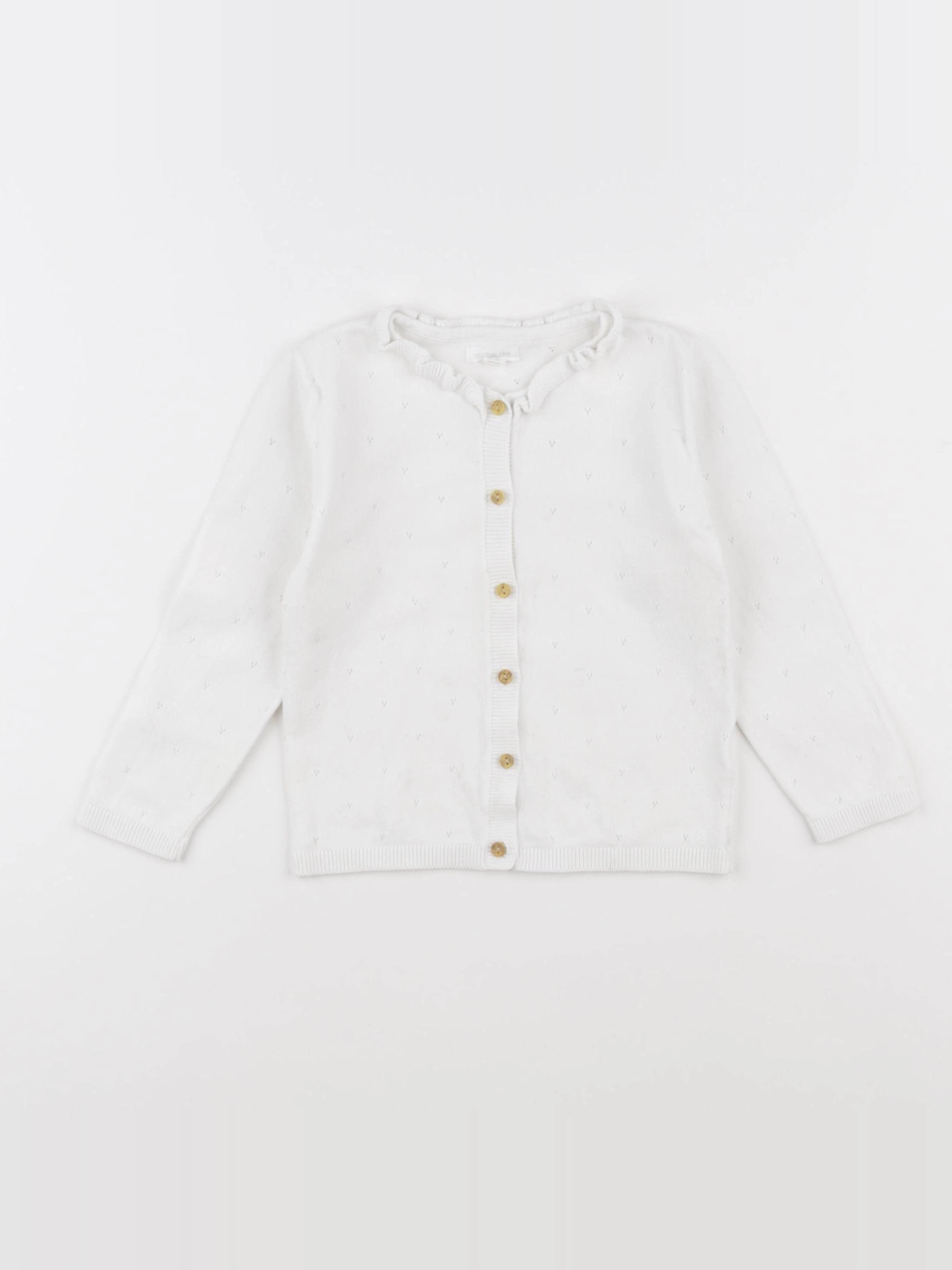Vertbaudet - gilet blanc - 24 mois