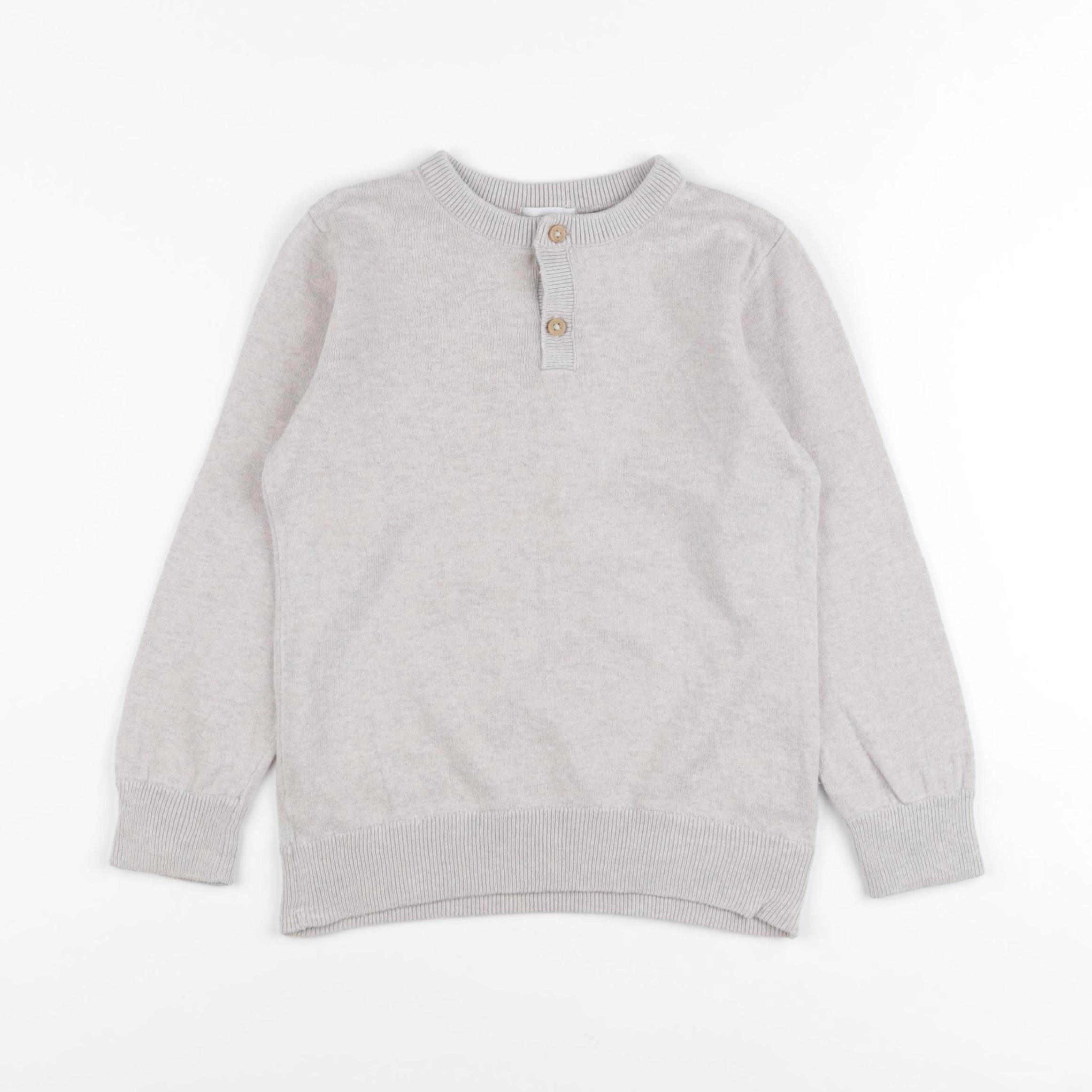 Vertbaudet - pull gris - 6 ans