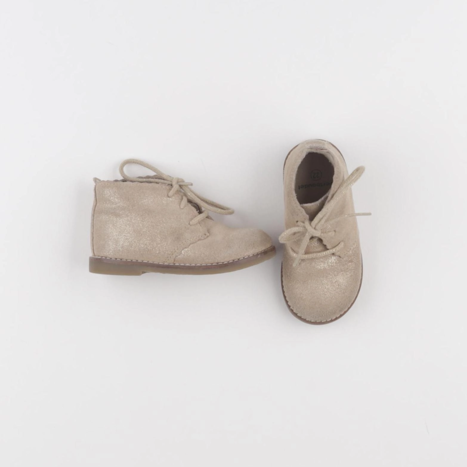 Vertbaudet - bottillons beige, or - pointure 22