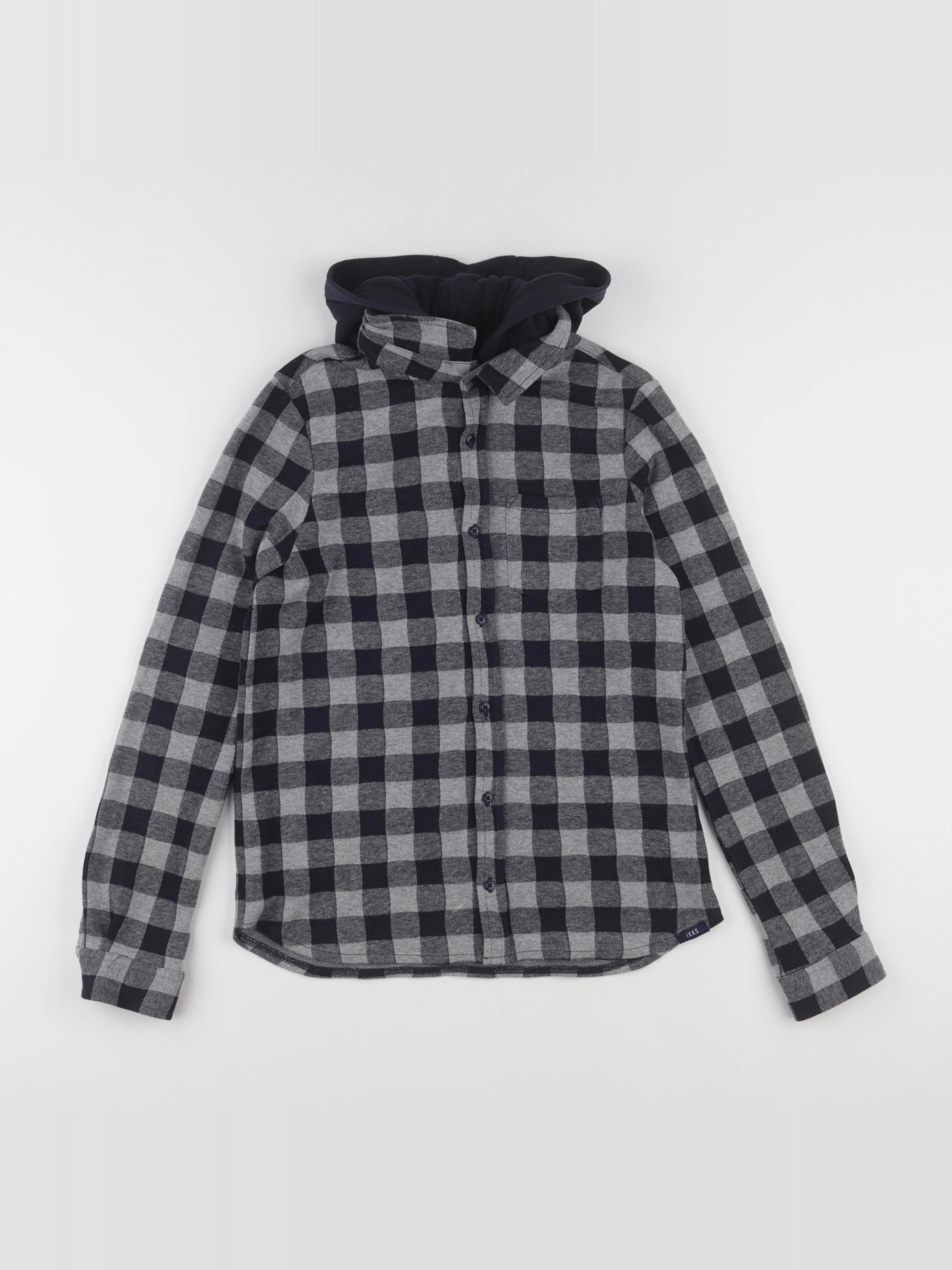 IKKS - chemise bleu, gris - 12 ans