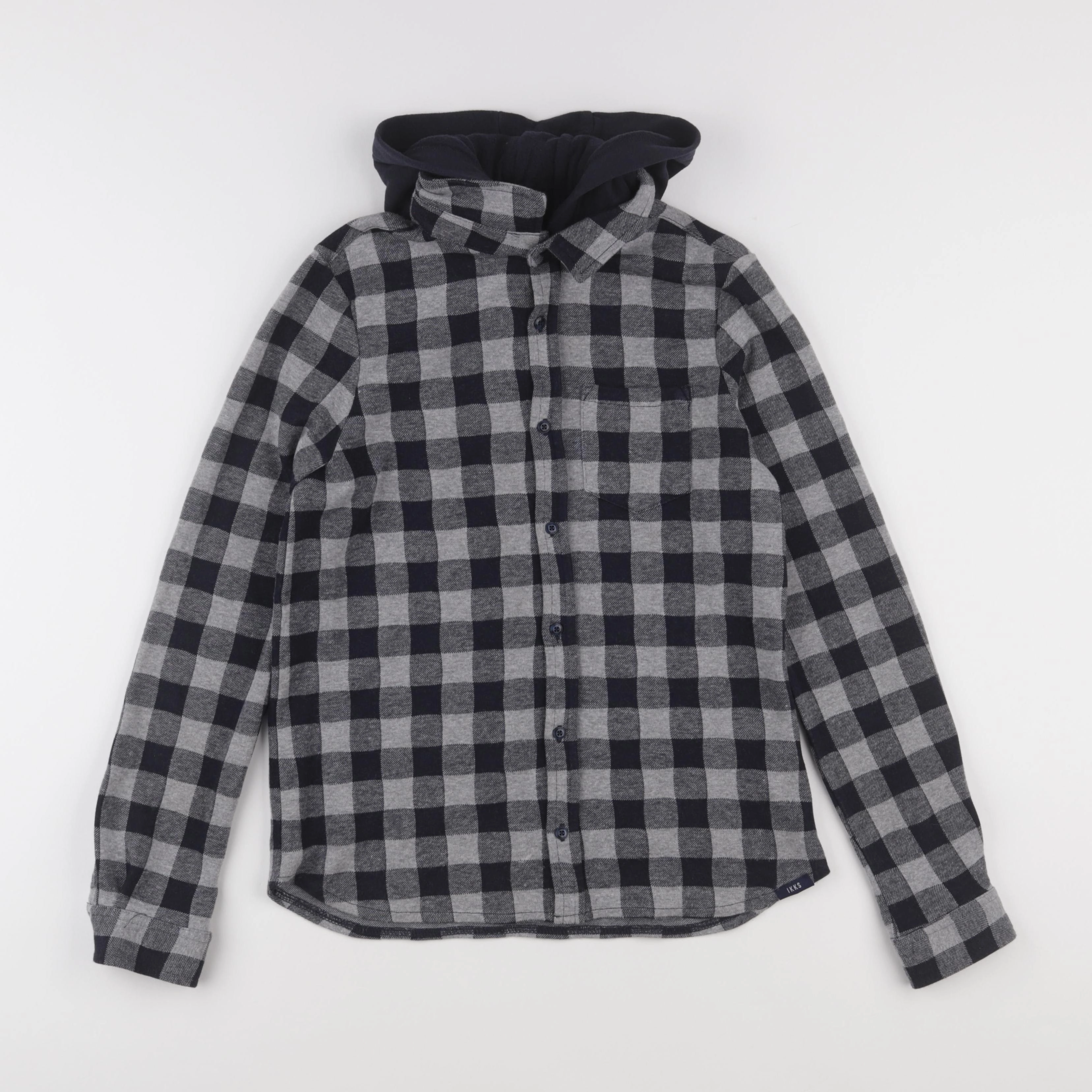 IKKS - chemise bleu, gris - 12 ans