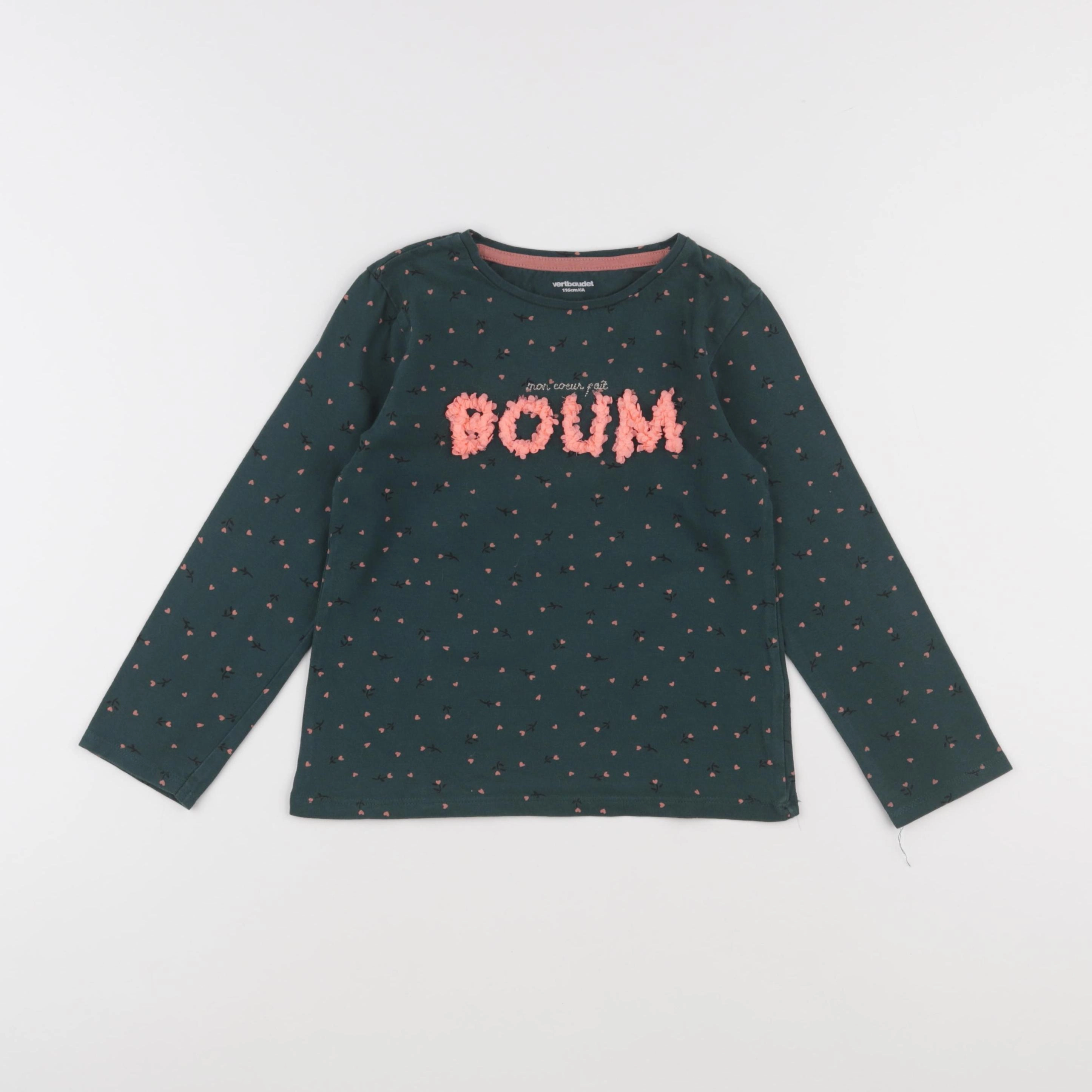 Vertbaudet - tee-shirt vert - 6 ans