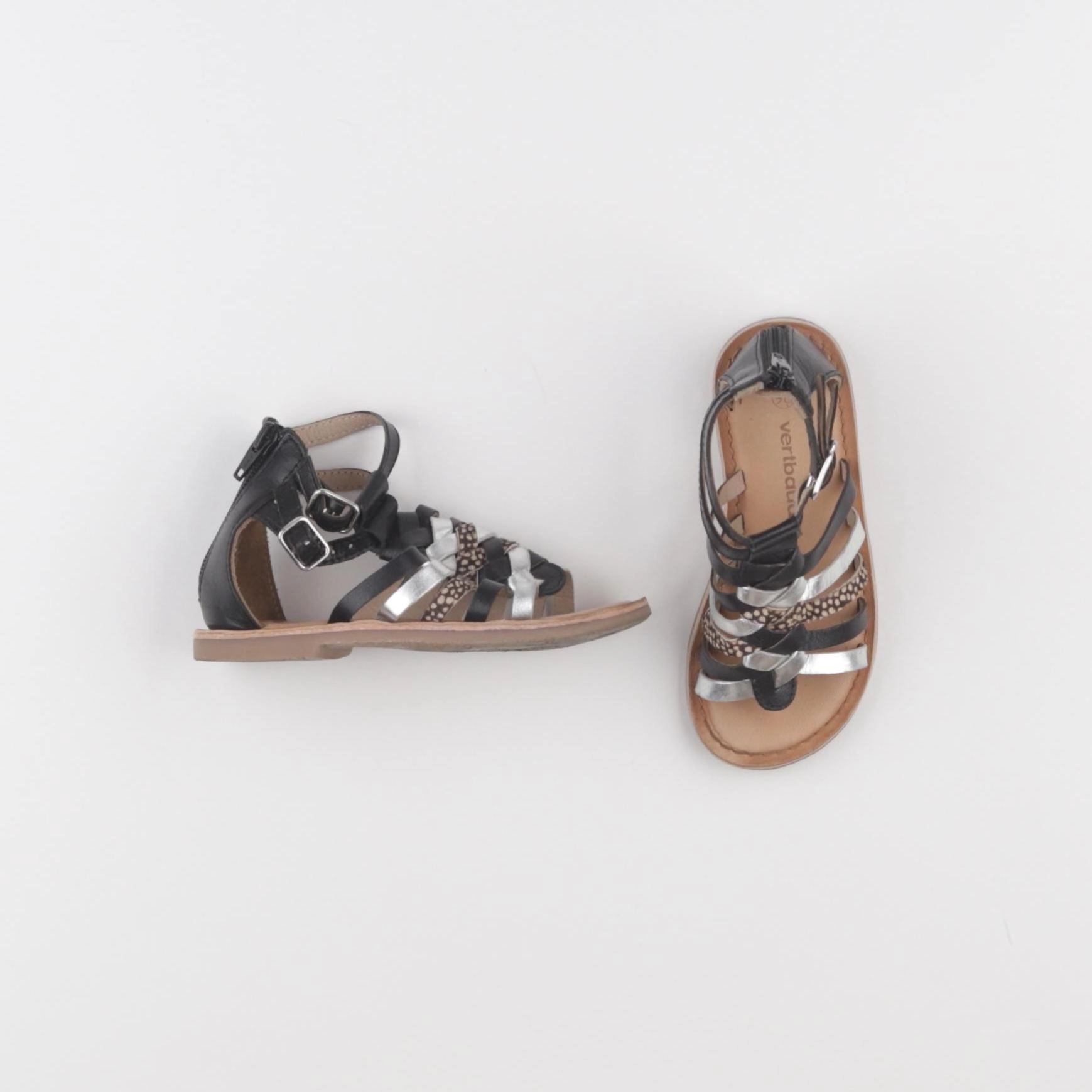 Vertbaudet - sandales argent, noir - pointure 26