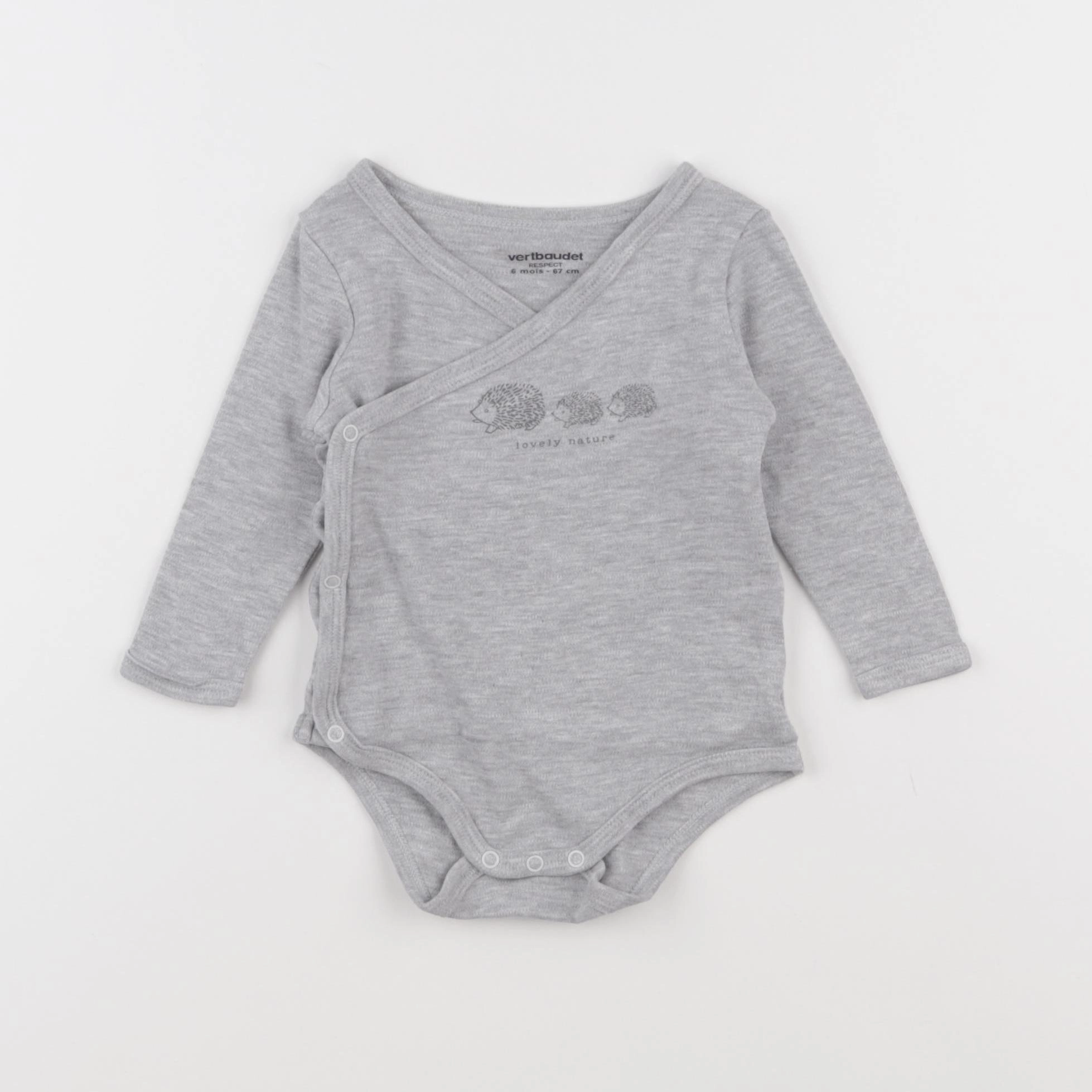 Vertbaudet - body gris - 6 mois