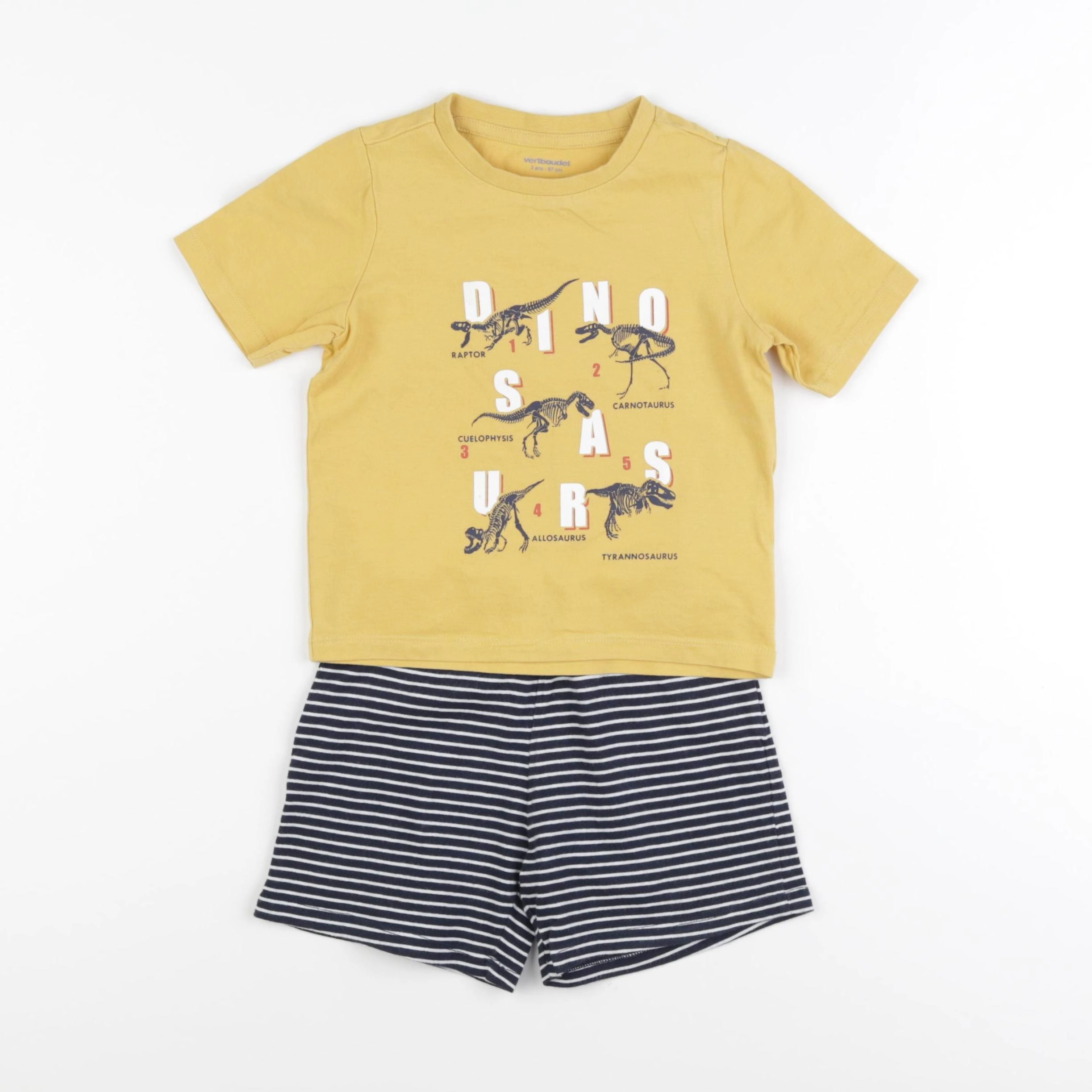 Vertbaudet - pyjama coton bleu, jaune - 3 ans